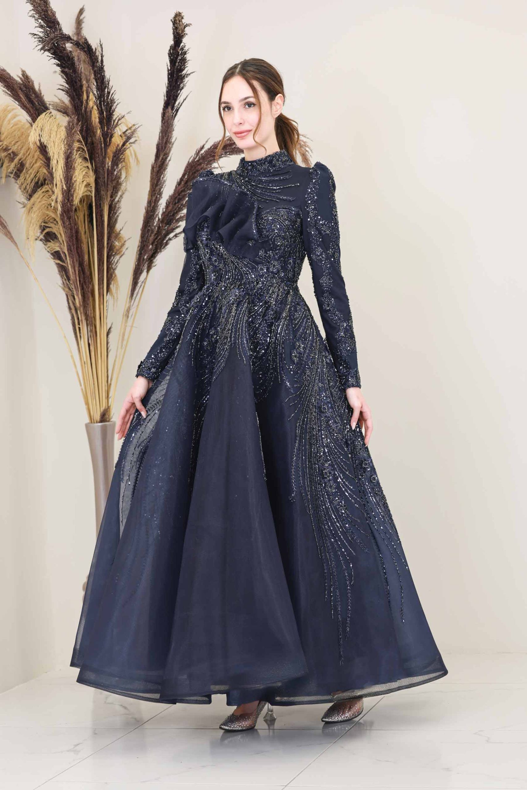 Sara Evening Dress Navy Blue