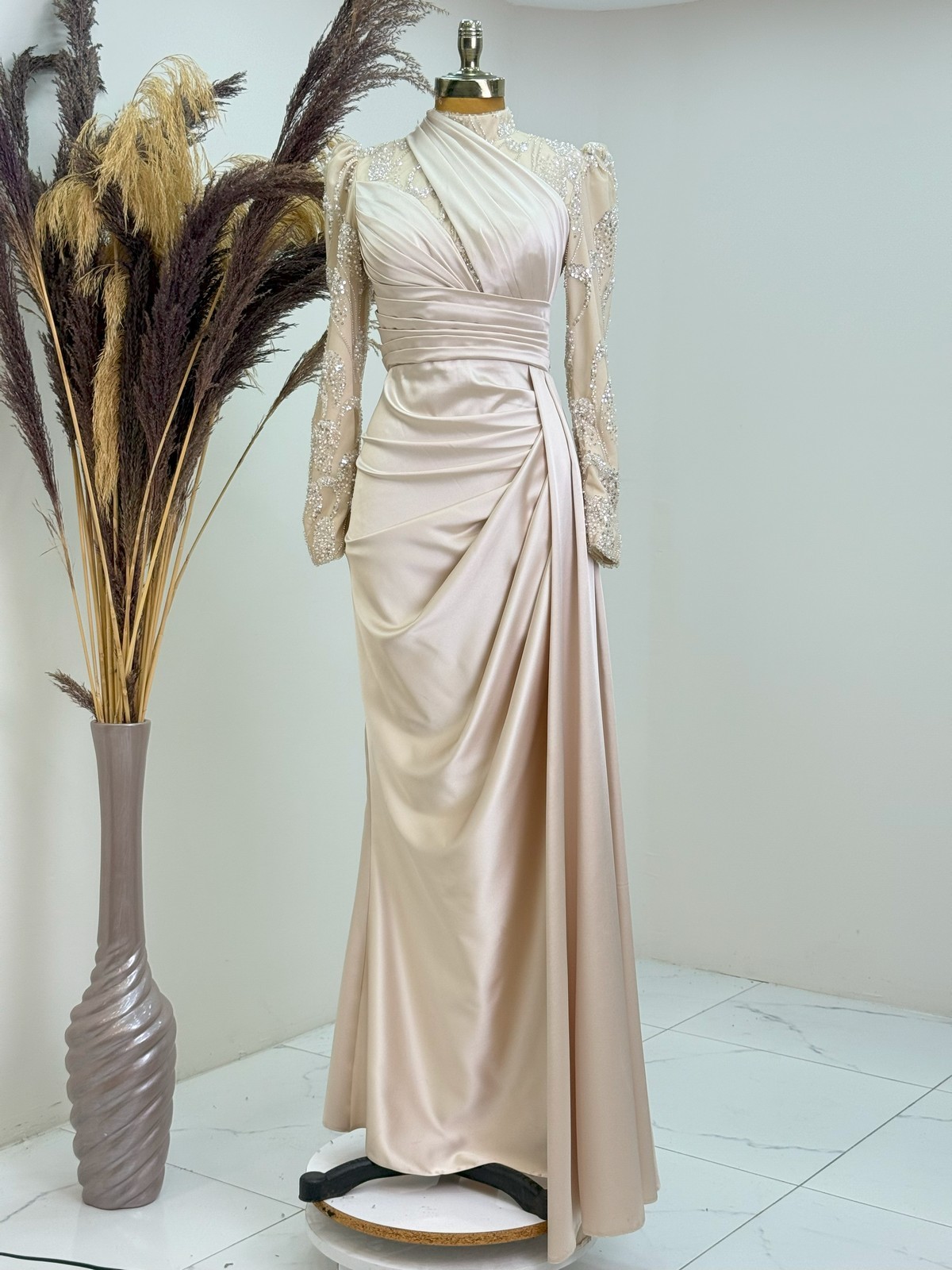 Asude Evening Dress - CREAM