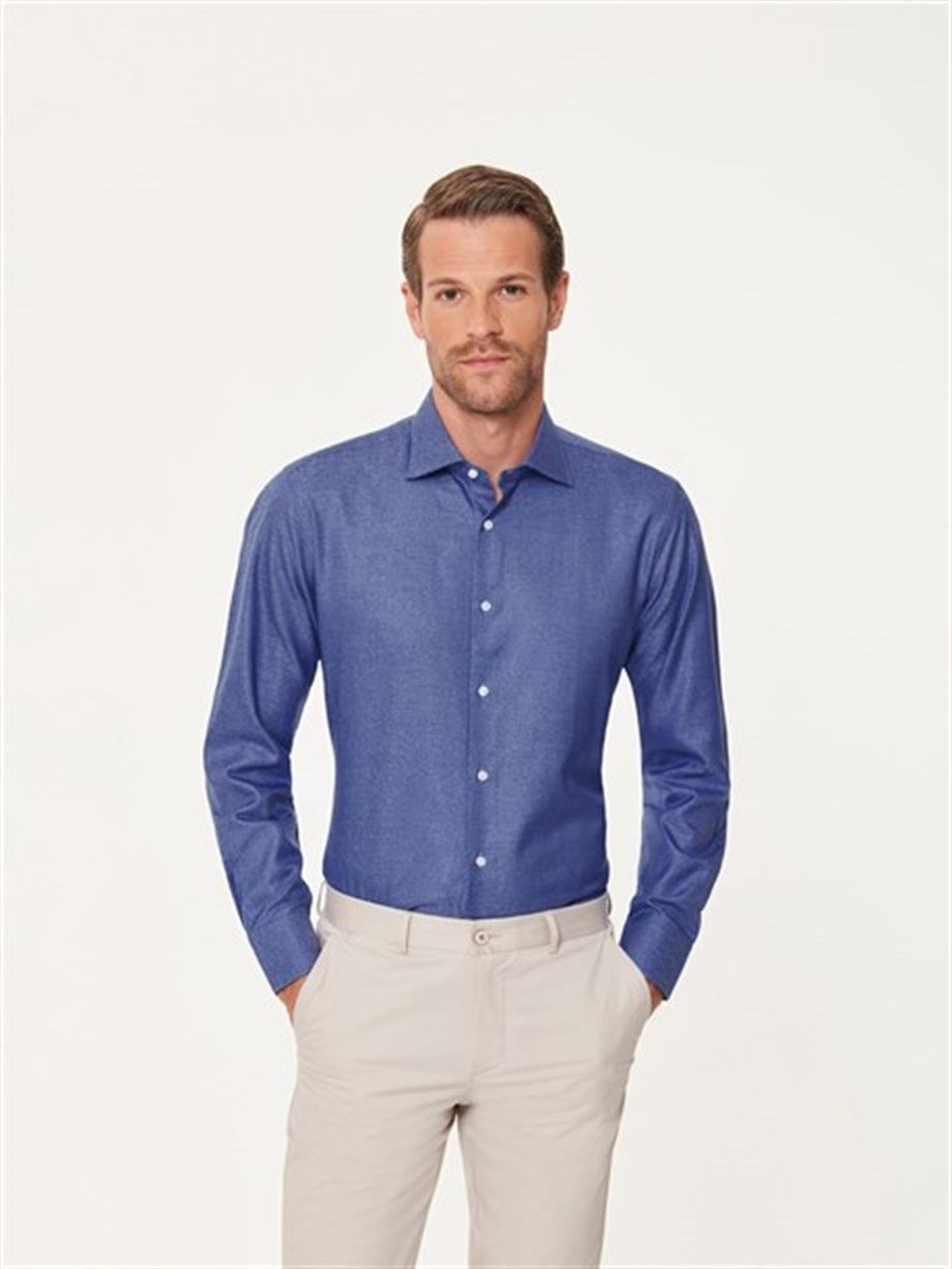 MAVİ GÖMLEK İTALYAN ALBİNİ KUMAŞ    Regular Fit