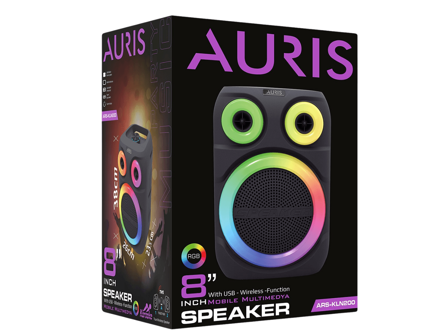 Auris KLN200 Speaker  Bluetooth Hoparlör 8 inç