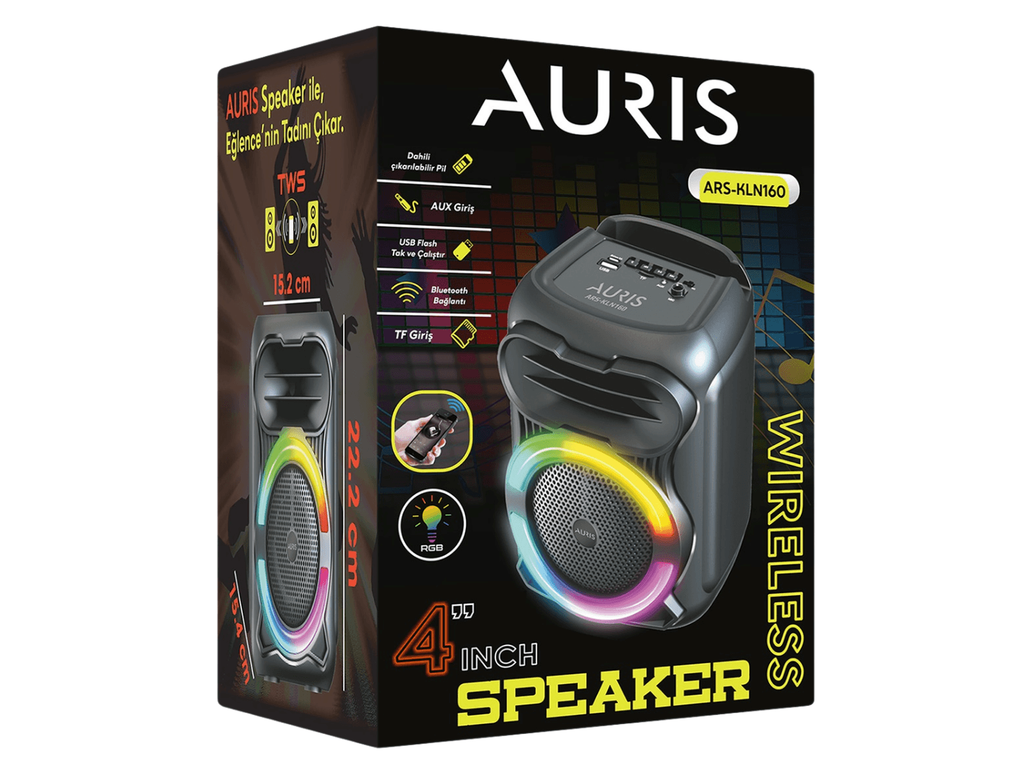 Auris KLN160 Speaker  Bluetooth Hoparlör 4 inç