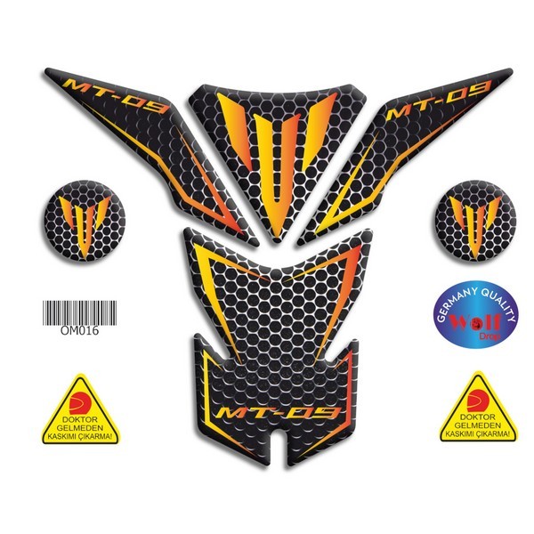 YAMAHA MT09 2013 - 2018 UYUMLU TANKPAD 016