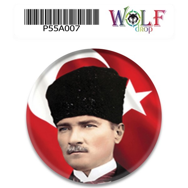 Atatürk 5 cm Tekli Damla Etiket 007