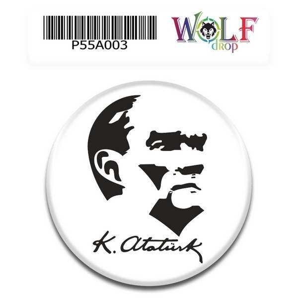 Atatürk 5 cm Tekli Damla Etiket 003