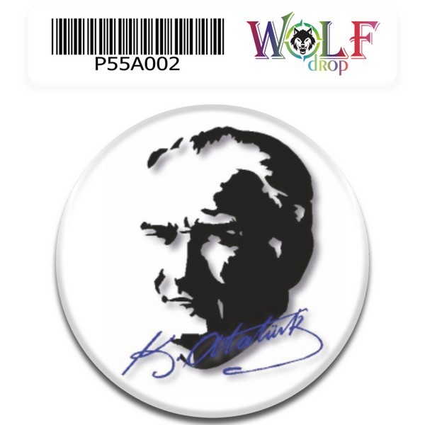 Atatürk 5 cm Tekli Damla Etiket 002
