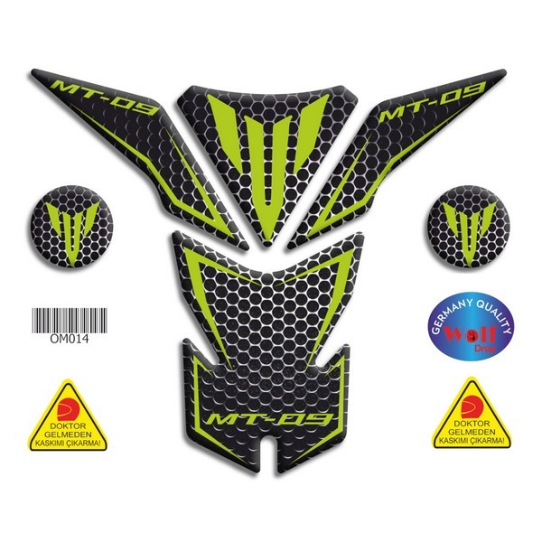 YAMAHA MT09 2013 - 2018 UYUMLU TANKPAD 014