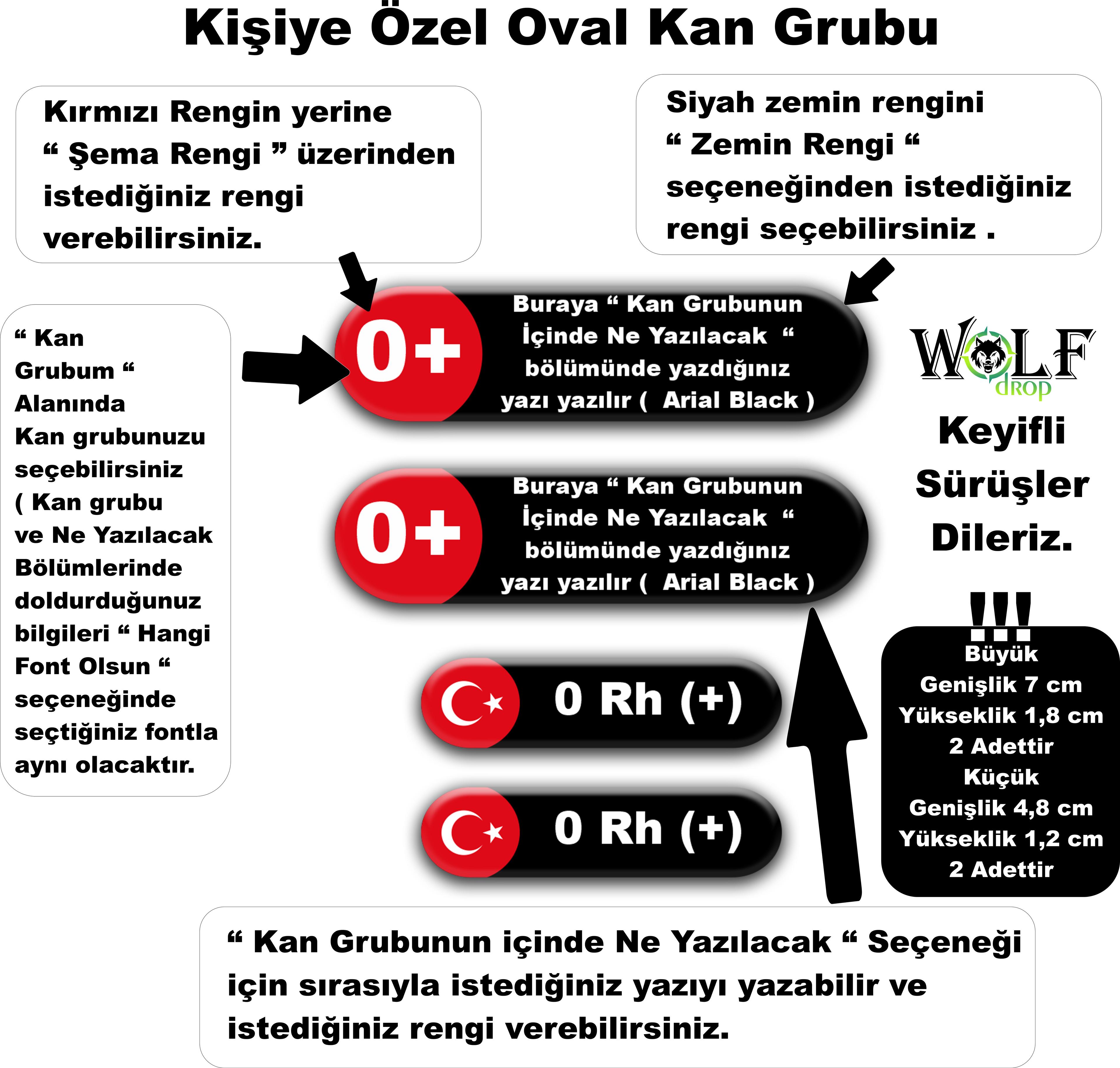 Kişiye Özel Üniversal Kan Grubu - Oval