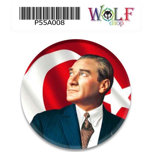 Atatürk 5 cm Tekli Damla Etiket 008