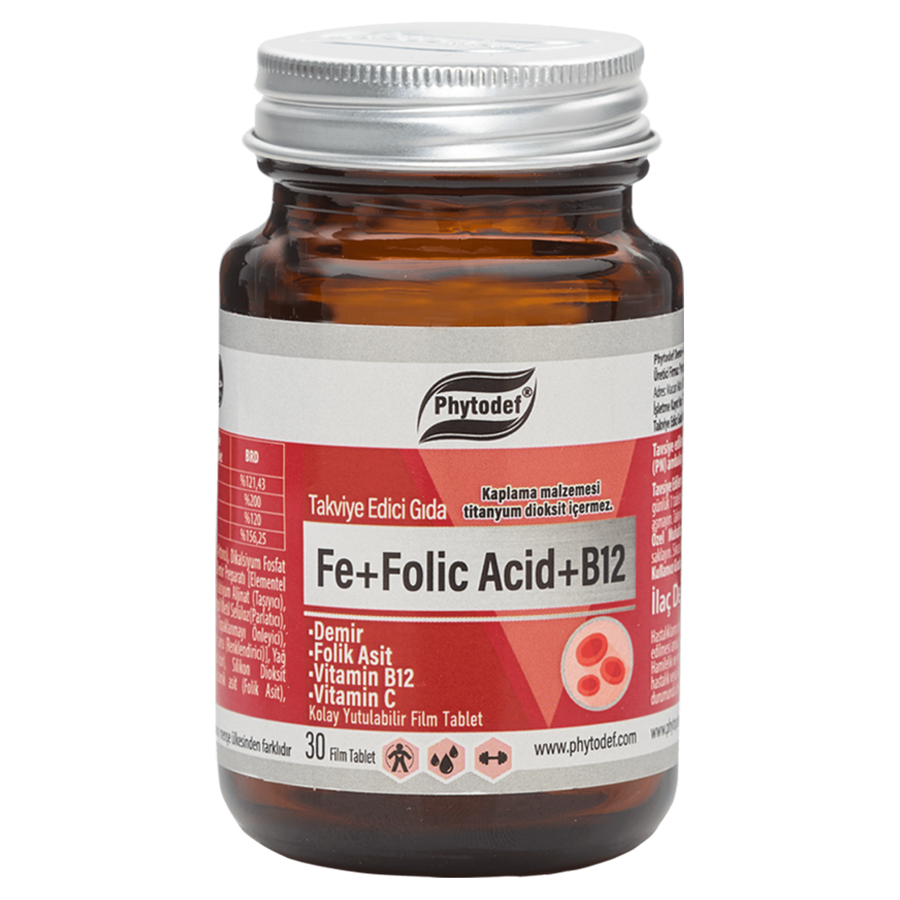 Demir + Folik Asit + Vitamin B12 + Vitamin C - 30 Tablet