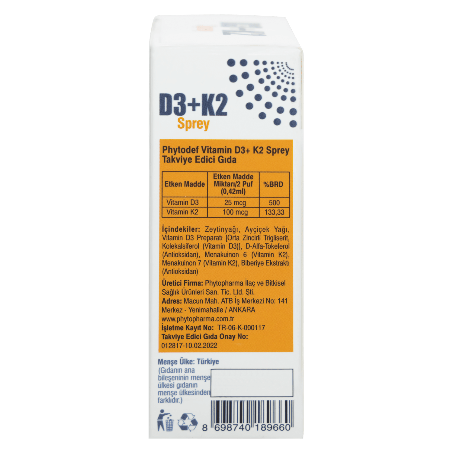 D3 + K2 Sprey - 25 ml & Vitamin B12 Sprey - 25 ml (Çilek Aromalı)