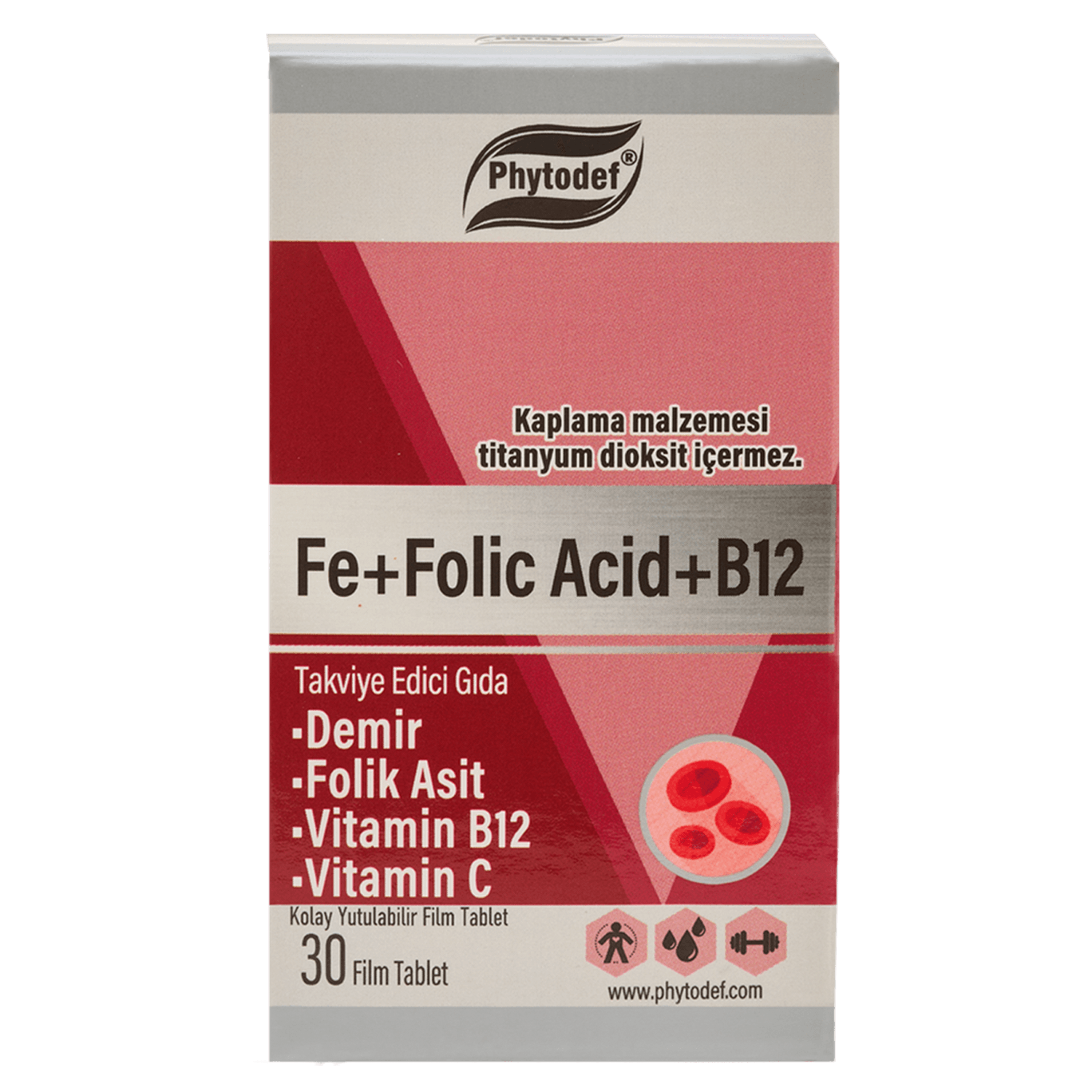 Demir + Folik Asit + Vitamin B12 + Vitamin C - 30 Tablet