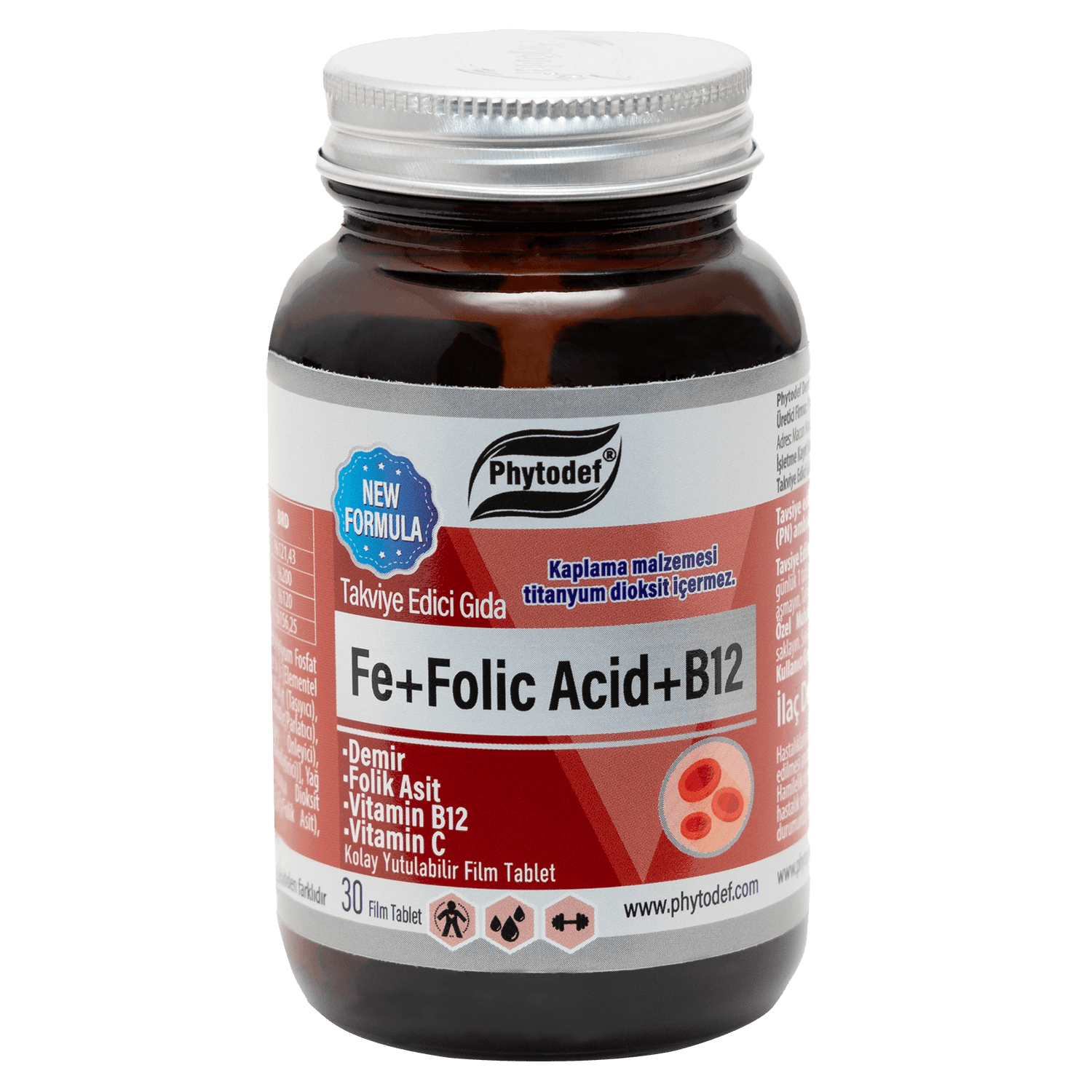 Demir + Folik Asit + Vitamin B12 + Vitamin C - 30 Tablet