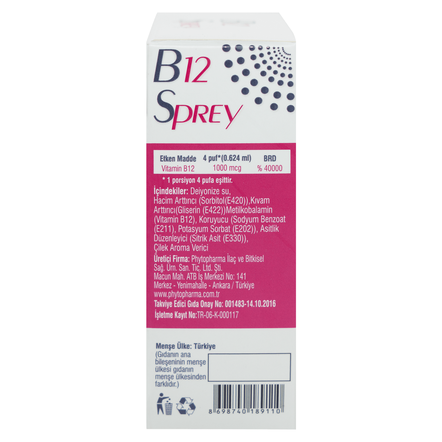 D3 + K2 Sprey - 25 ml & Vitamin B12 Sprey - 25 ml (Çilek Aromalı)