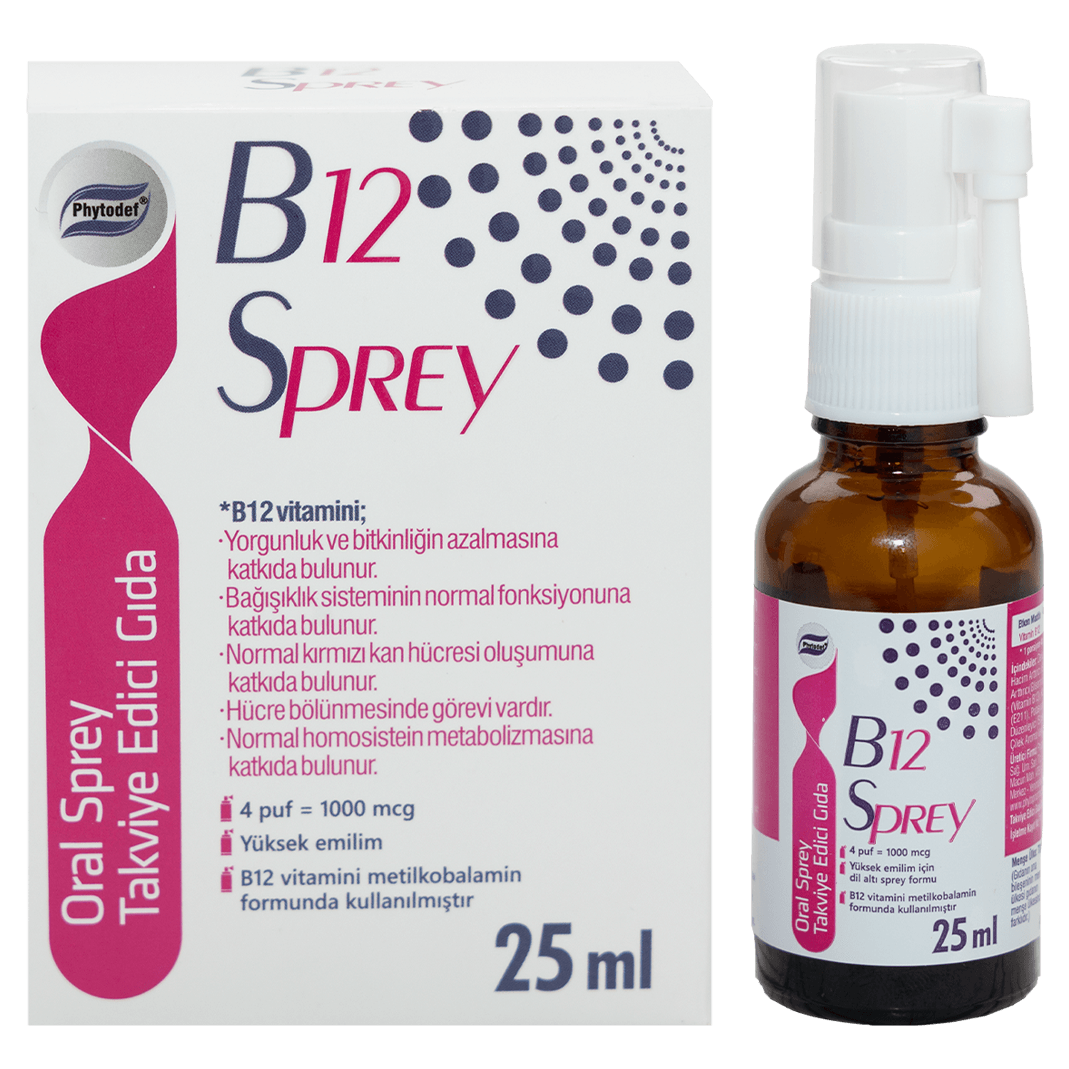 D3 + K2 Sprey - 25 ml & Vitamin B12 Sprey - 25 ml (Çilek Aromalı)