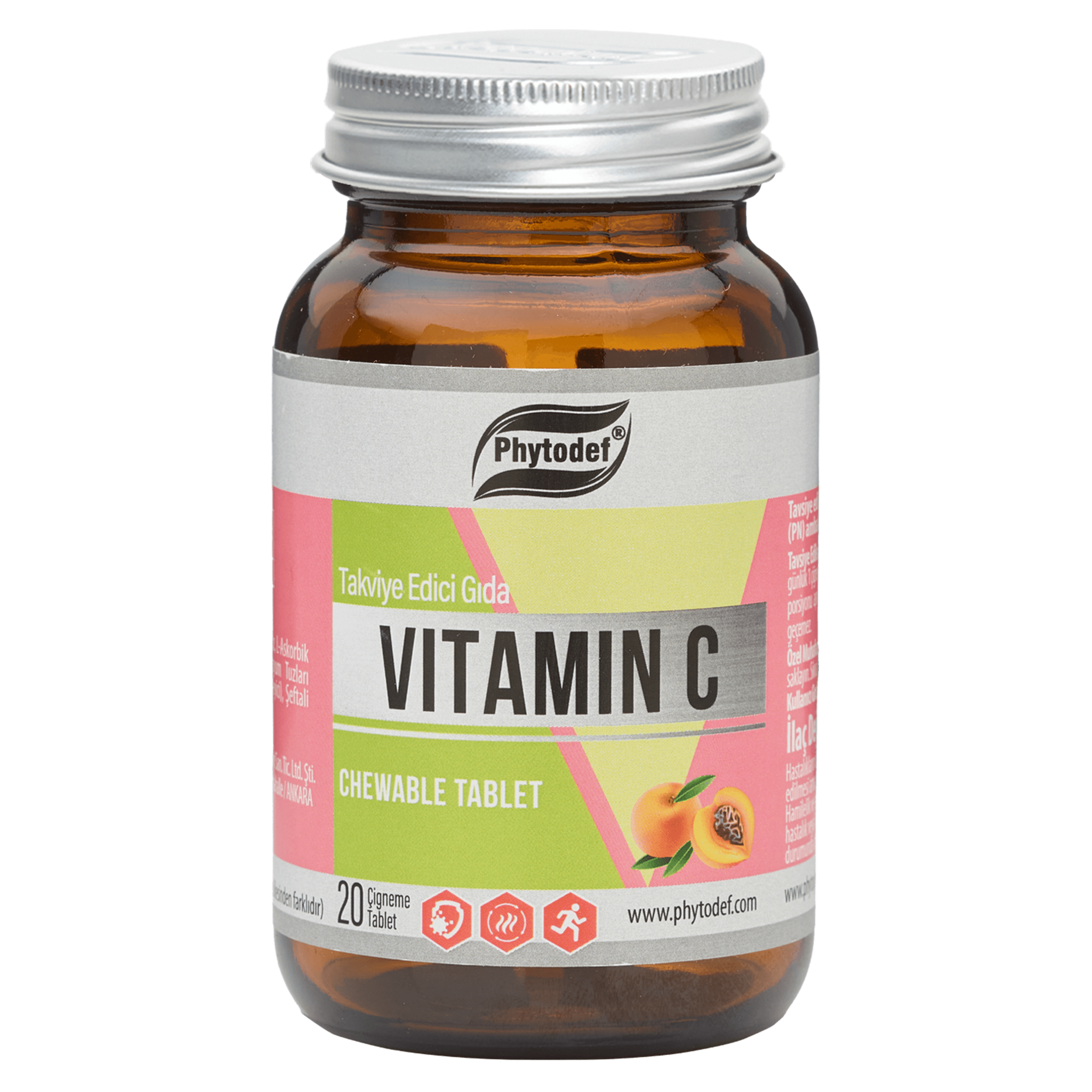 Vitamin C Çiğneme Tableti  - 20 Adet (Şeftali Aromalı)