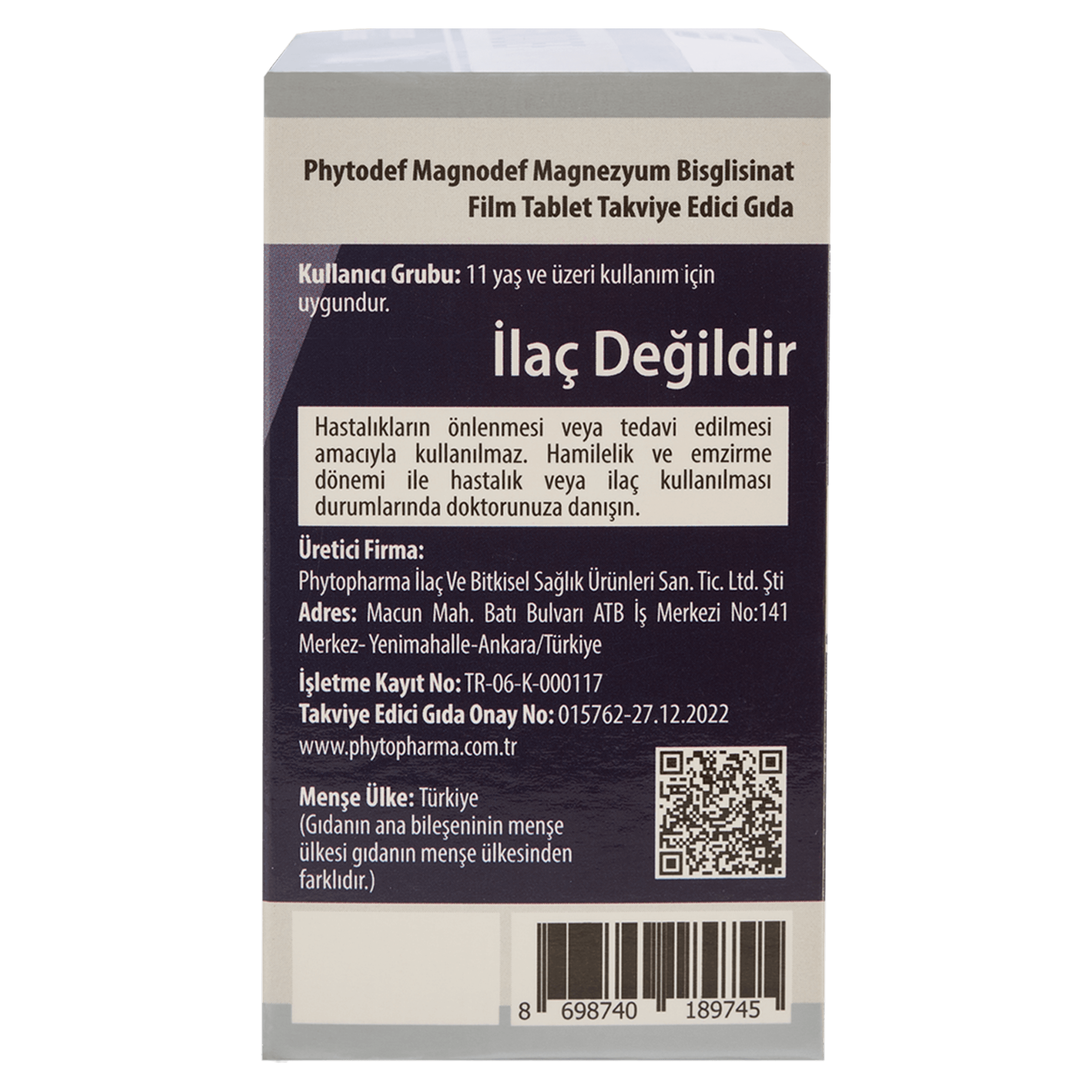 Magnodef Magnezyum Bisglisinat - 30 Tablet