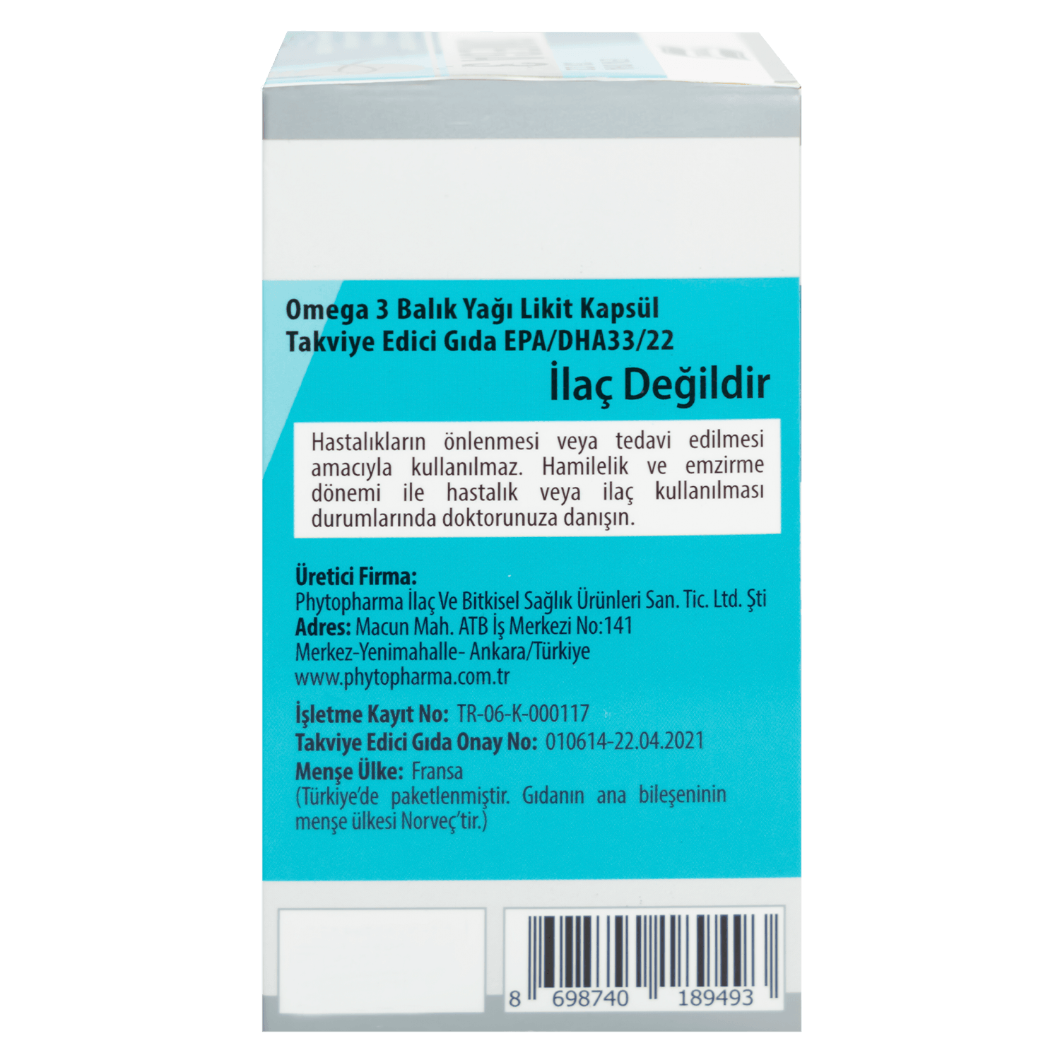 Omega 3 Licaps, 500mg 60 Kapsül 330/220 Norveç Menşeli Balık Yağı, Kapsül (Balık Jelatini)