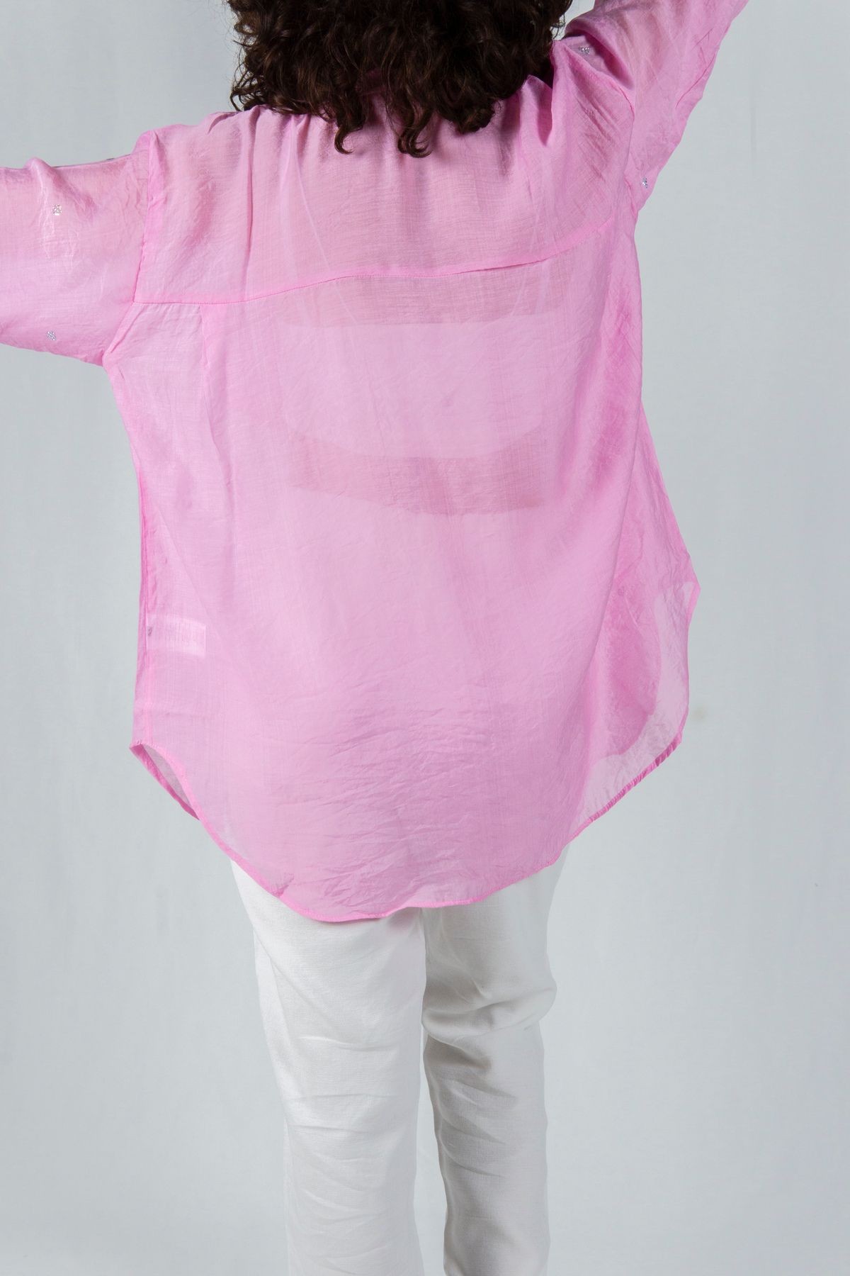 Taşlı Cepli Oversize Gömlek