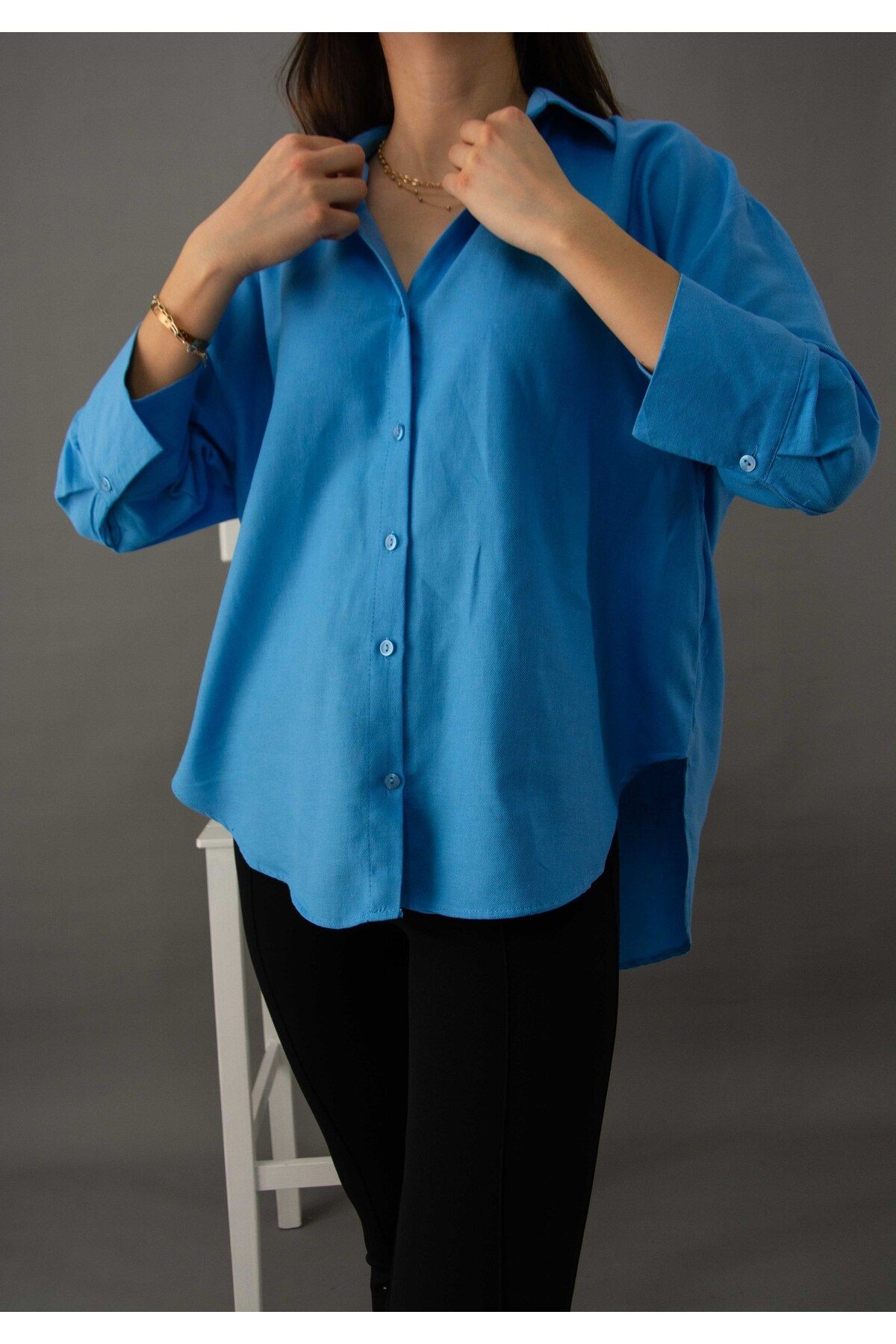 Oval Kesim Basic Salaş Gömlek