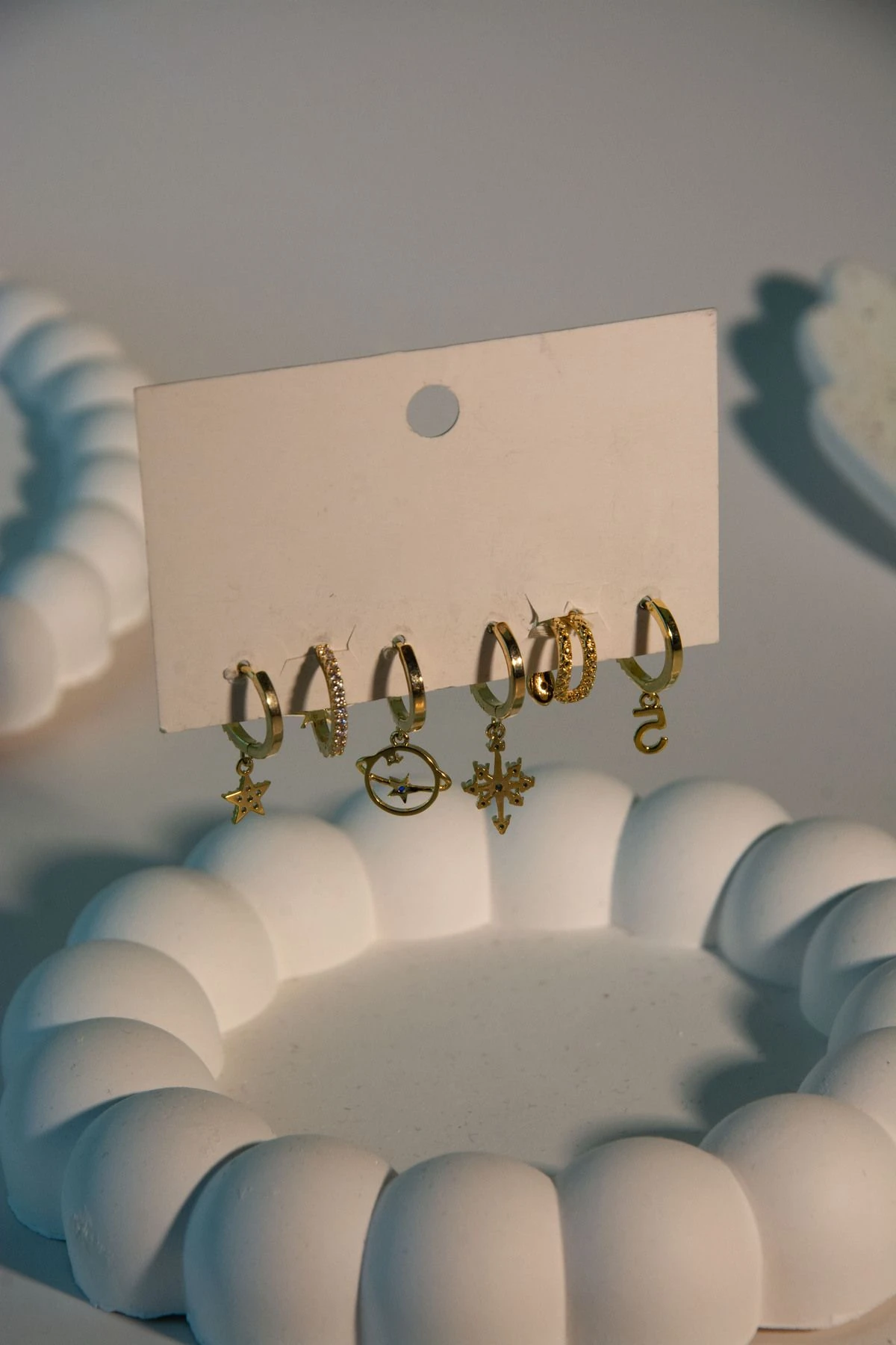 Altın Kaplama Karışık Figür 6'lı Küpe