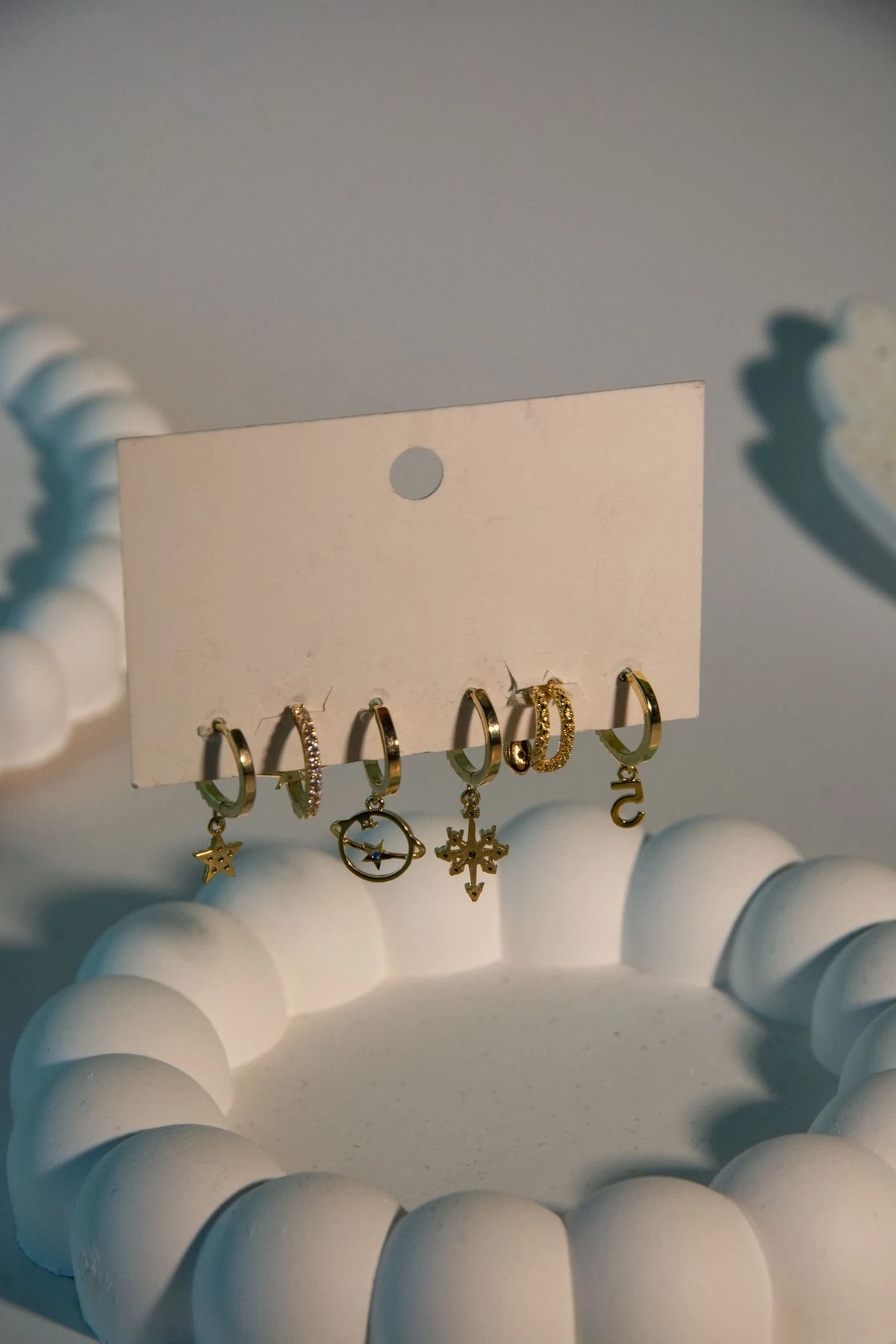 Altın Kaplama Karışık Figür 6'lı Küpe