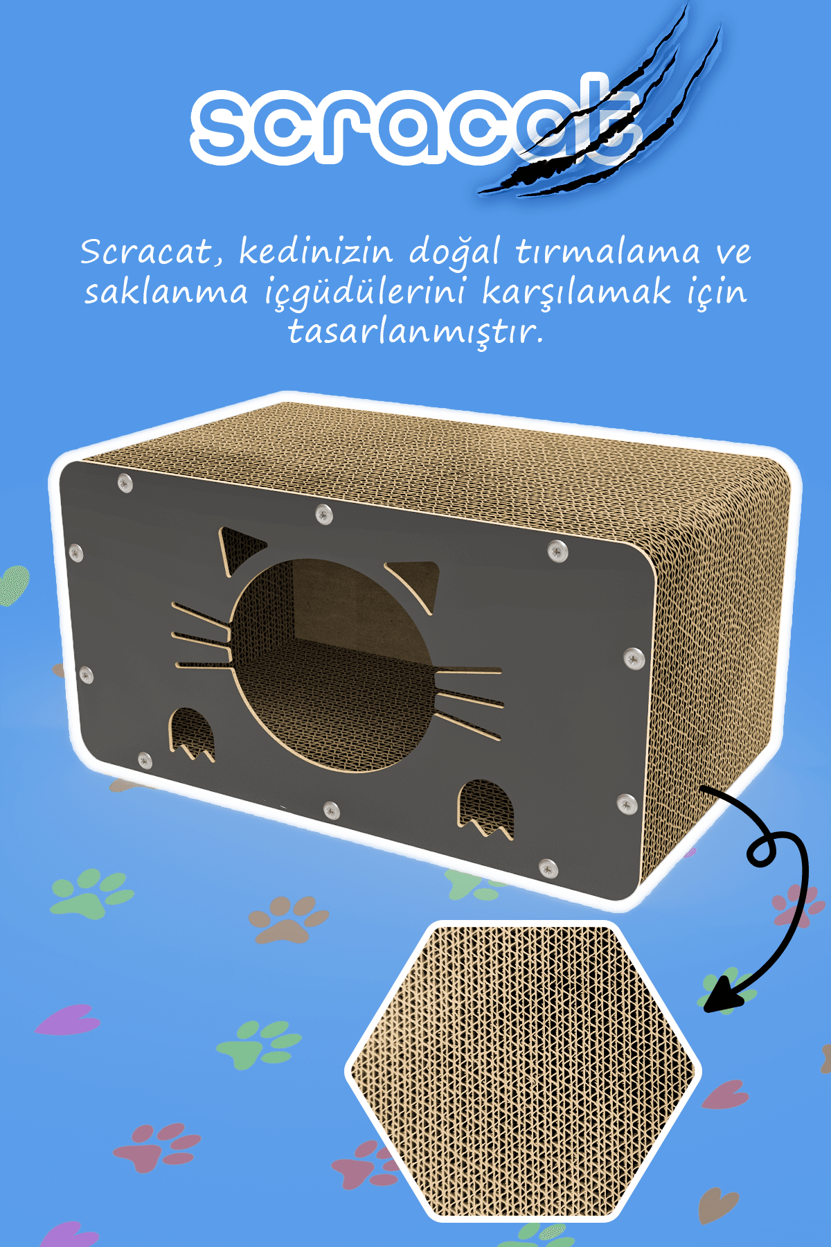 Tırmata Yeni Ürün Doğal Karton Kedi Tırmalaması Kedi Tırmalama Kanepesi Tahtası Kedi Tırmalama Evi