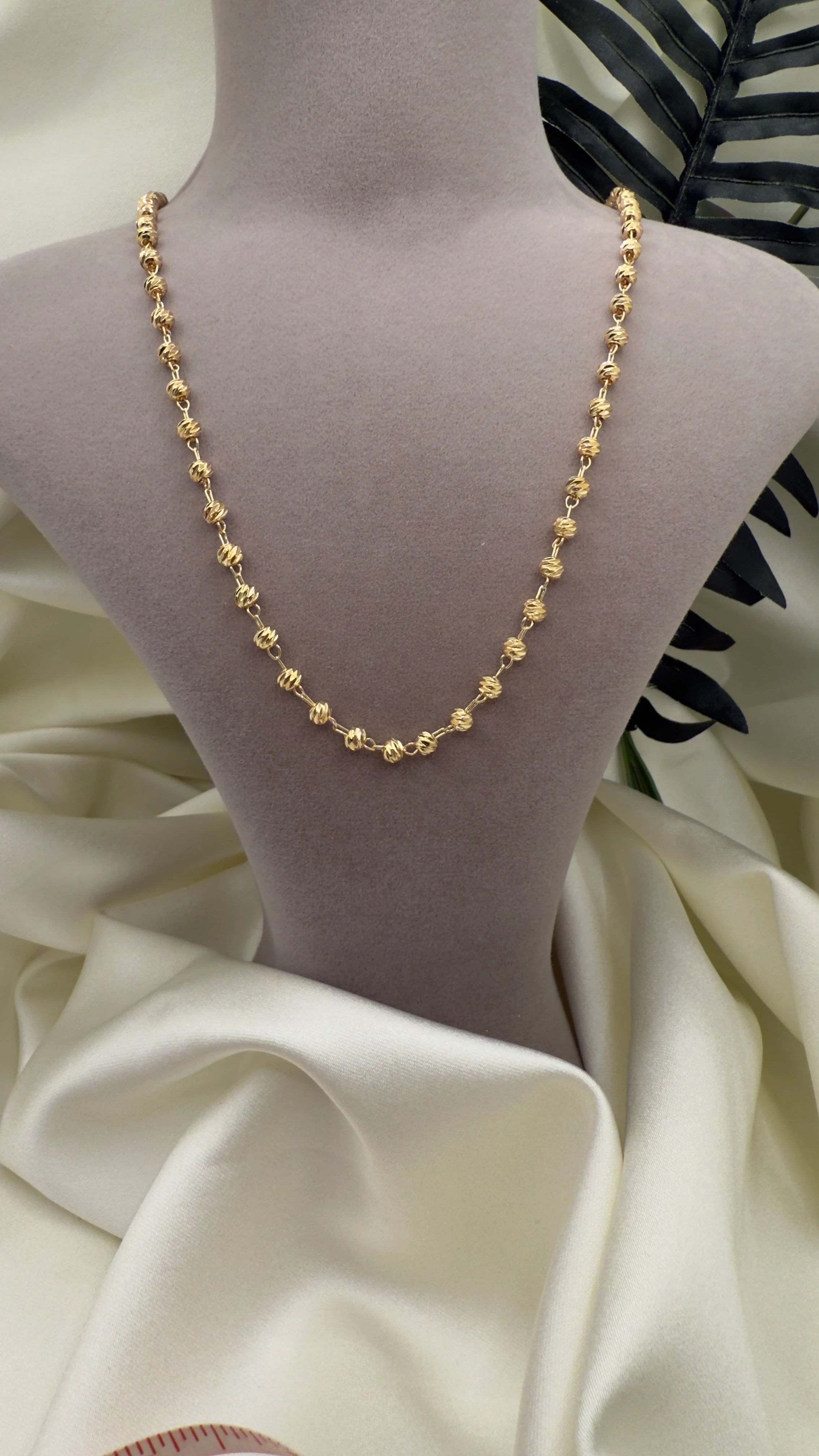 VİP 14K DORİKA BONCUKLU ZİNCİR KOLYE 