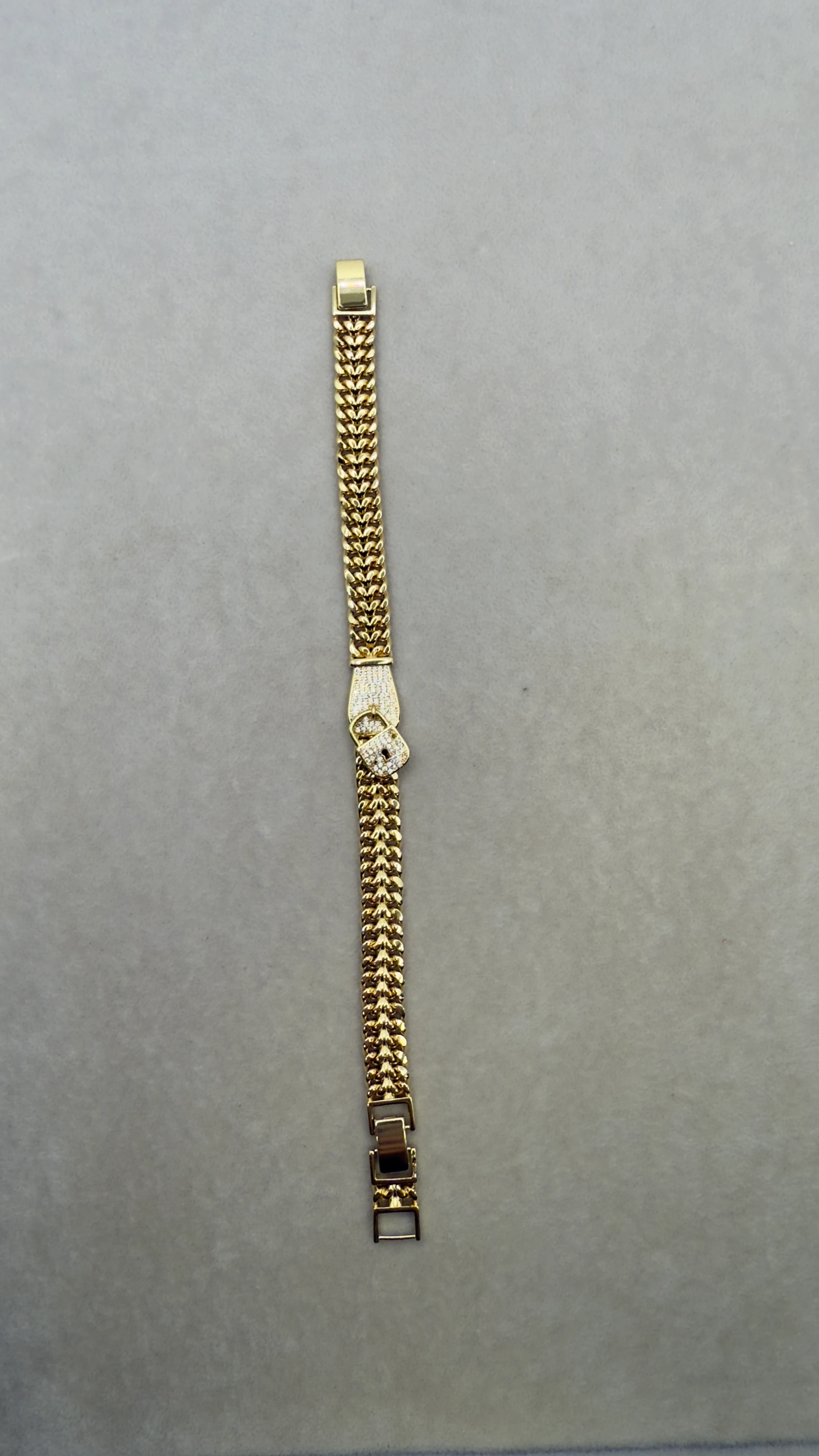 14K Altın Kaplama Kilit Detaylı Bileklik 