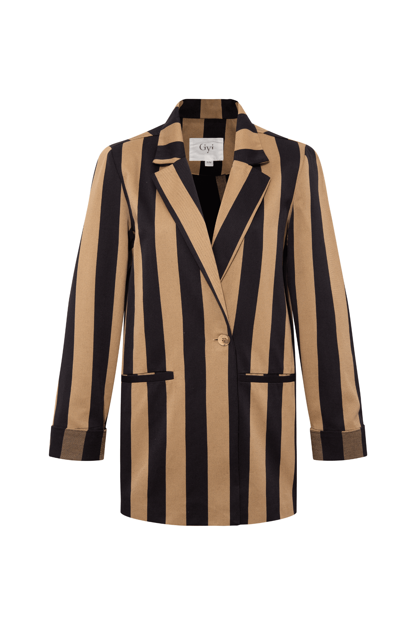 GİYİ BLACK&BEIGE STRIPES BLAZER CEKET