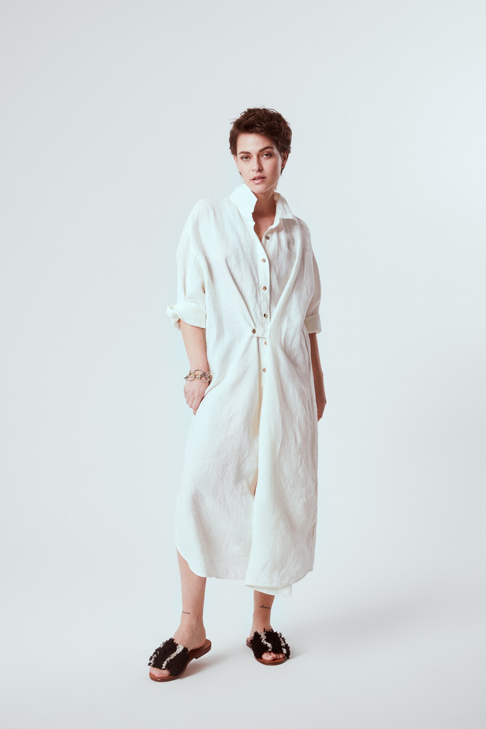 NO14 LINEN GÖMLEK ELBİSE