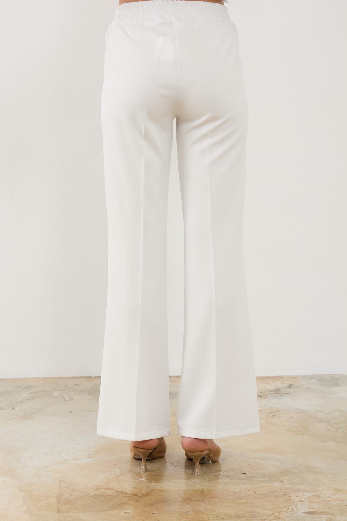 Peta Krep Pantolon-Ekru Series