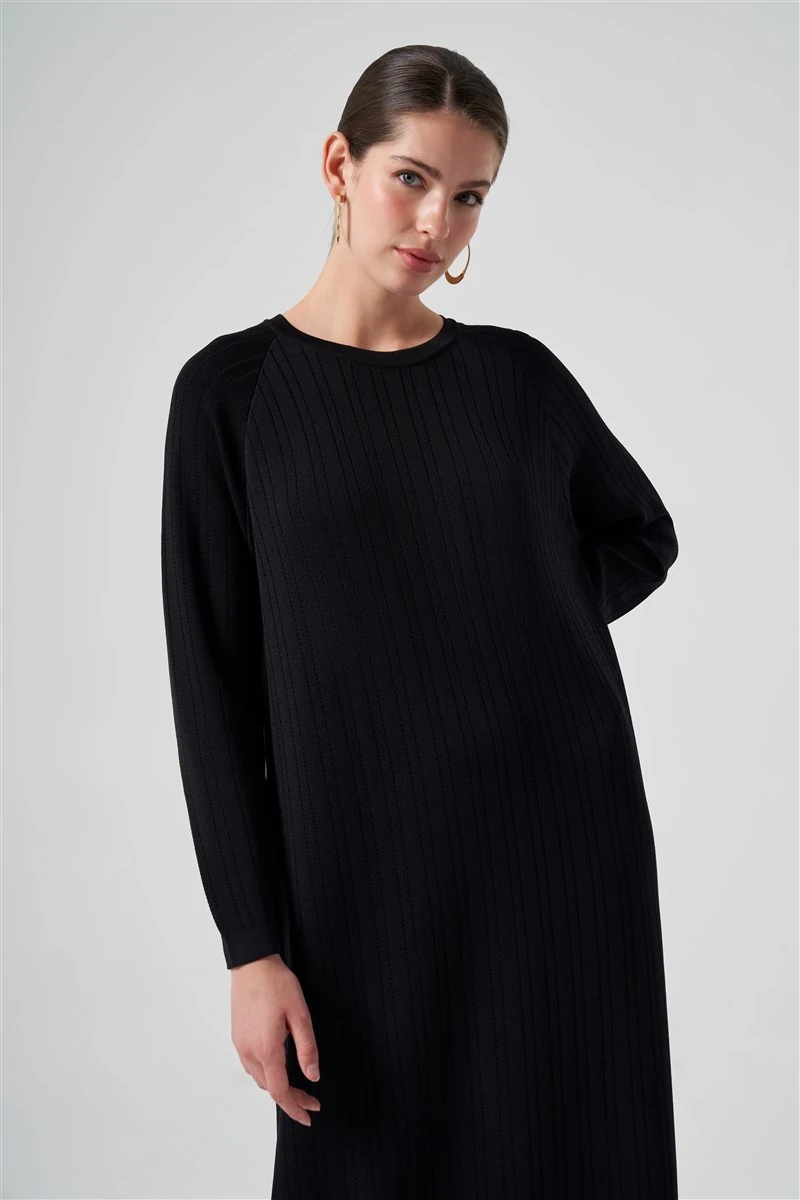 Balon Kol Elbise Nuss-Siyah