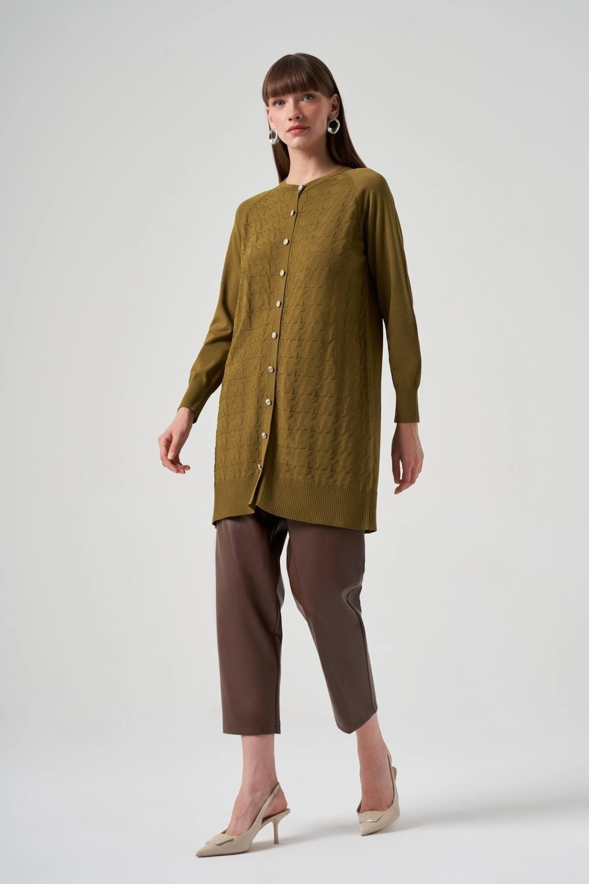 Kazayağı Desen-Yağ Yeşili