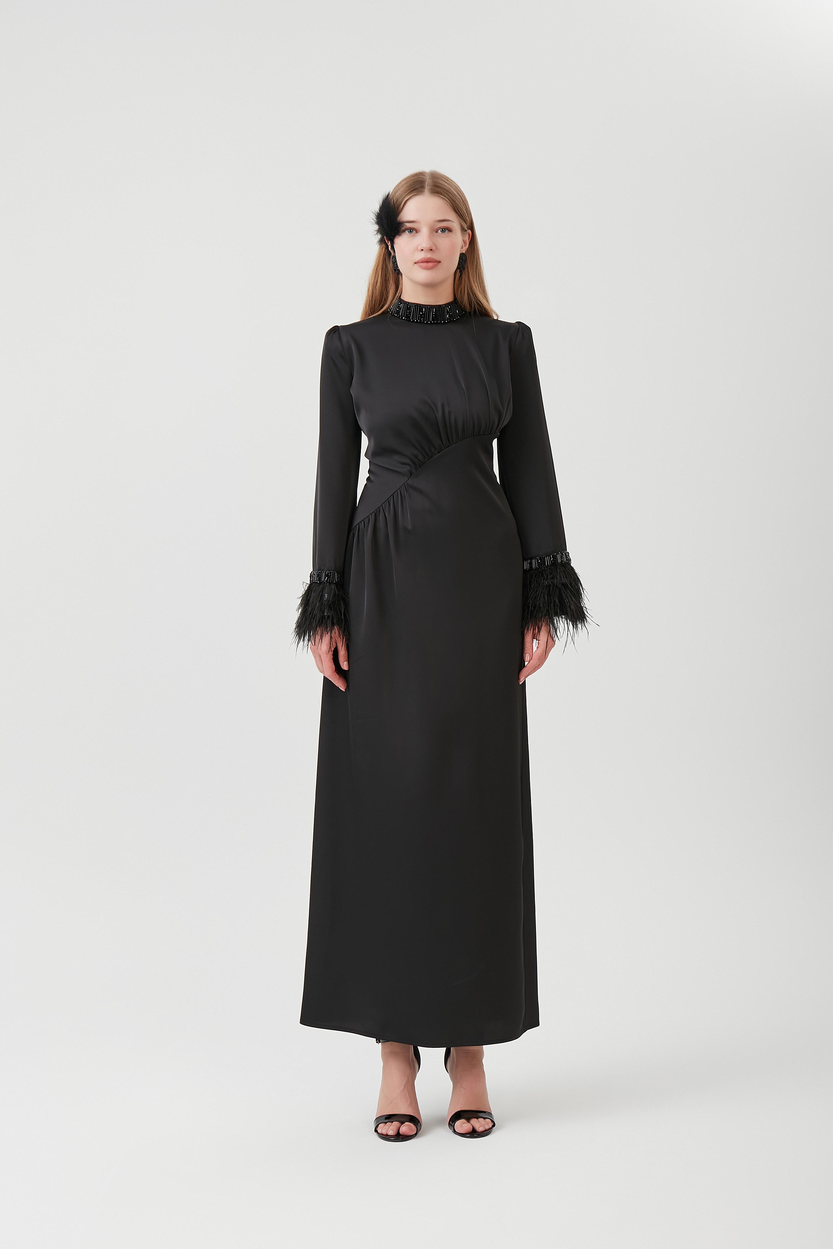 SULTAN MODEL SATEN TAŞLI ABİYE ELBİSE
