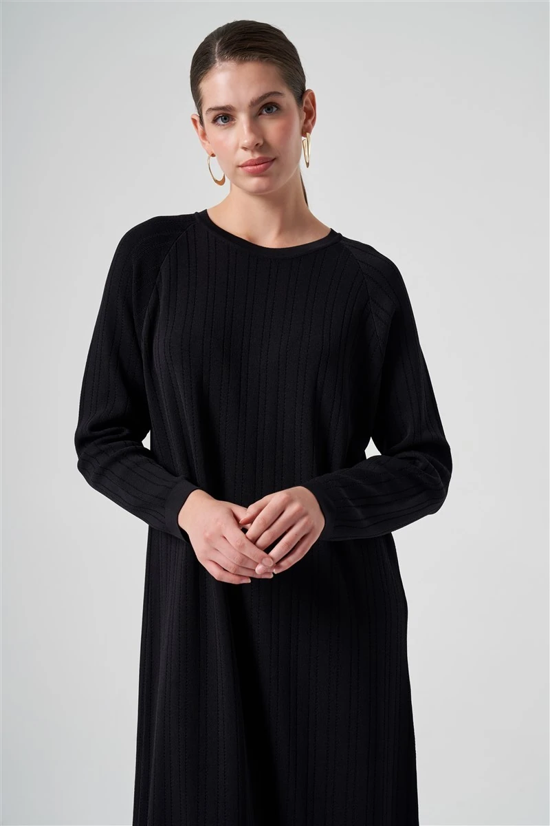 Balon Kol Elbise Nuss-Siyah