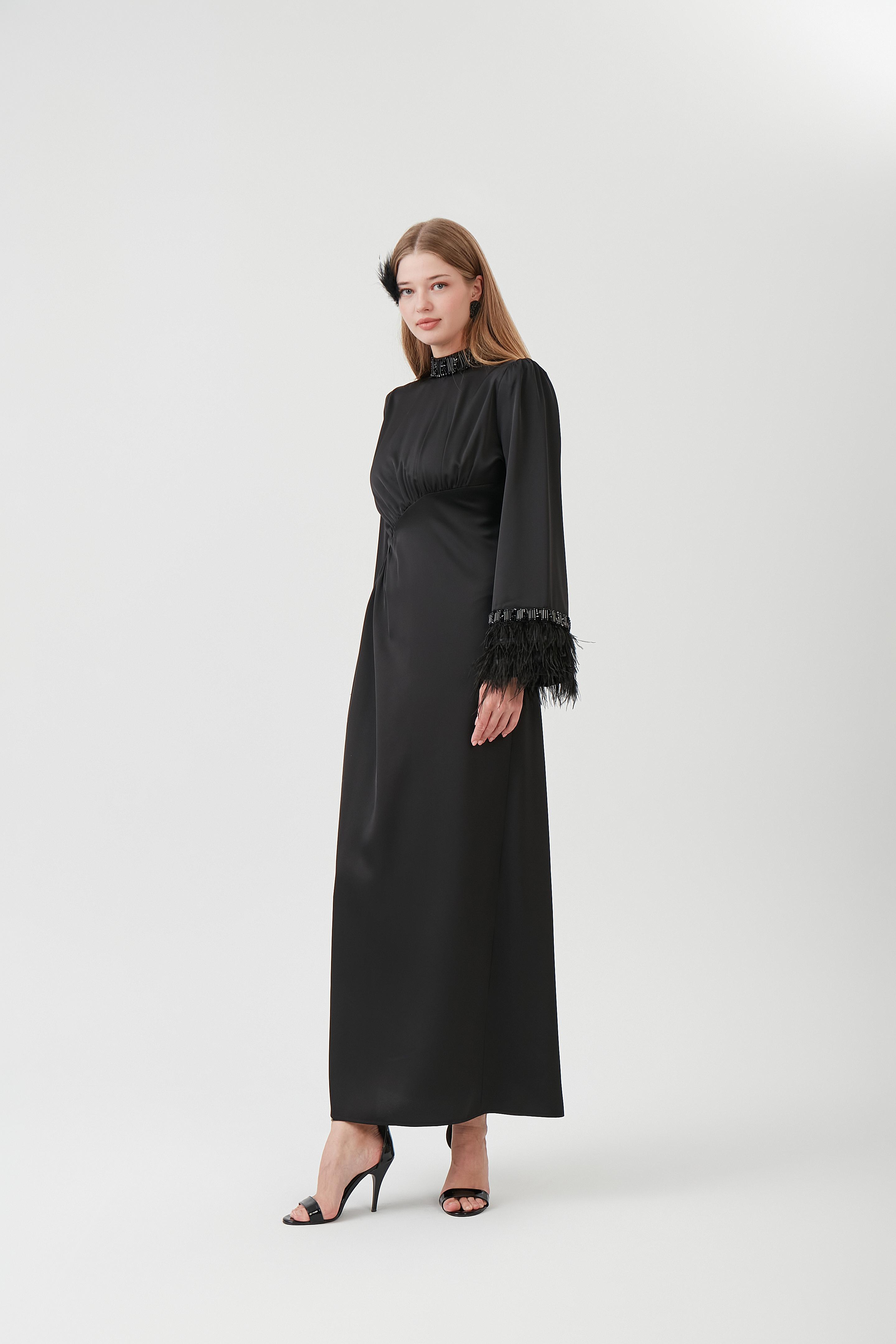 SULTAN MODEL SATEN TAŞLI ABİYE ELBİSE