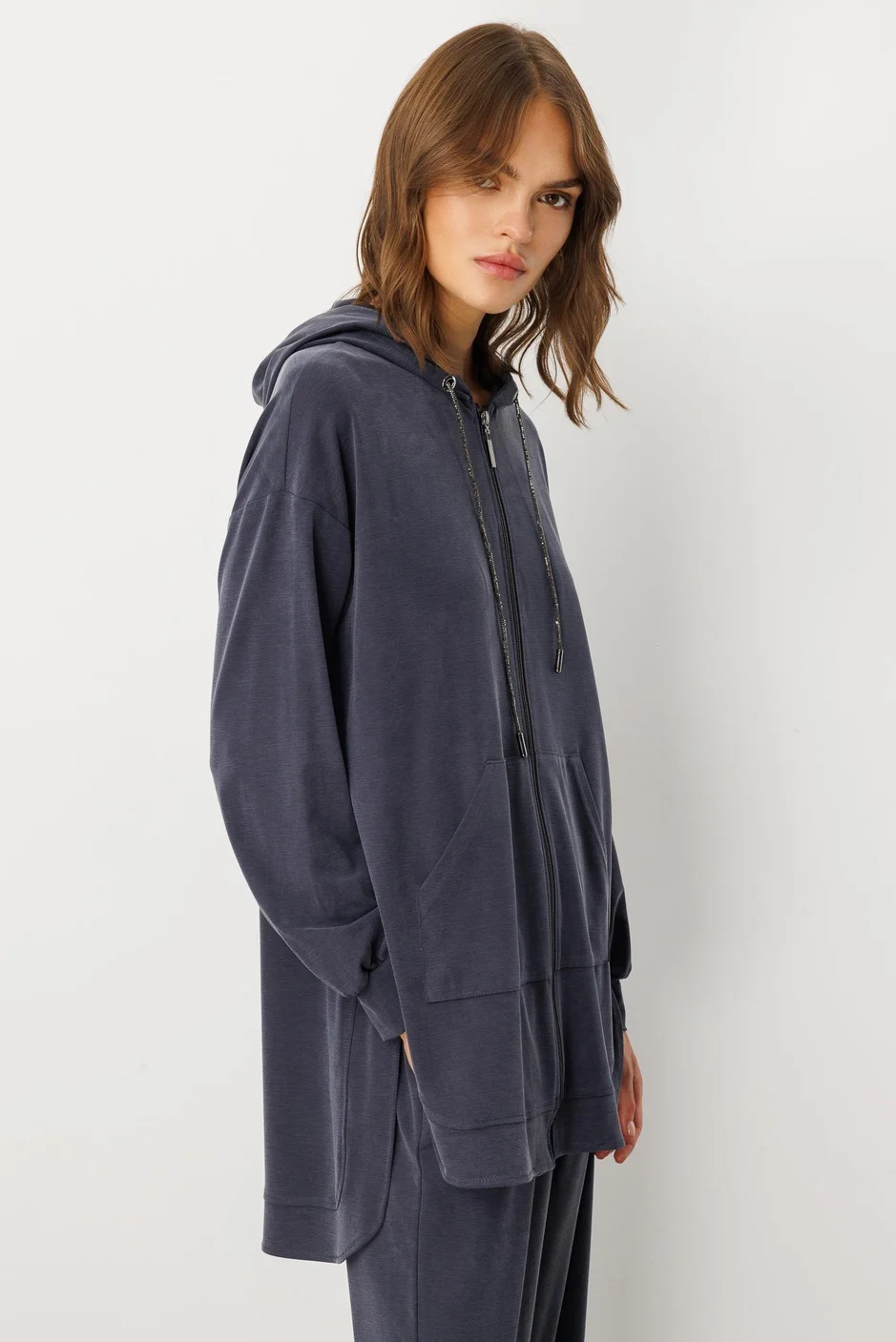 Soft Örme (miccell %55 doğal içerik) Elişi Detaylı Pantalon Kombin Takım