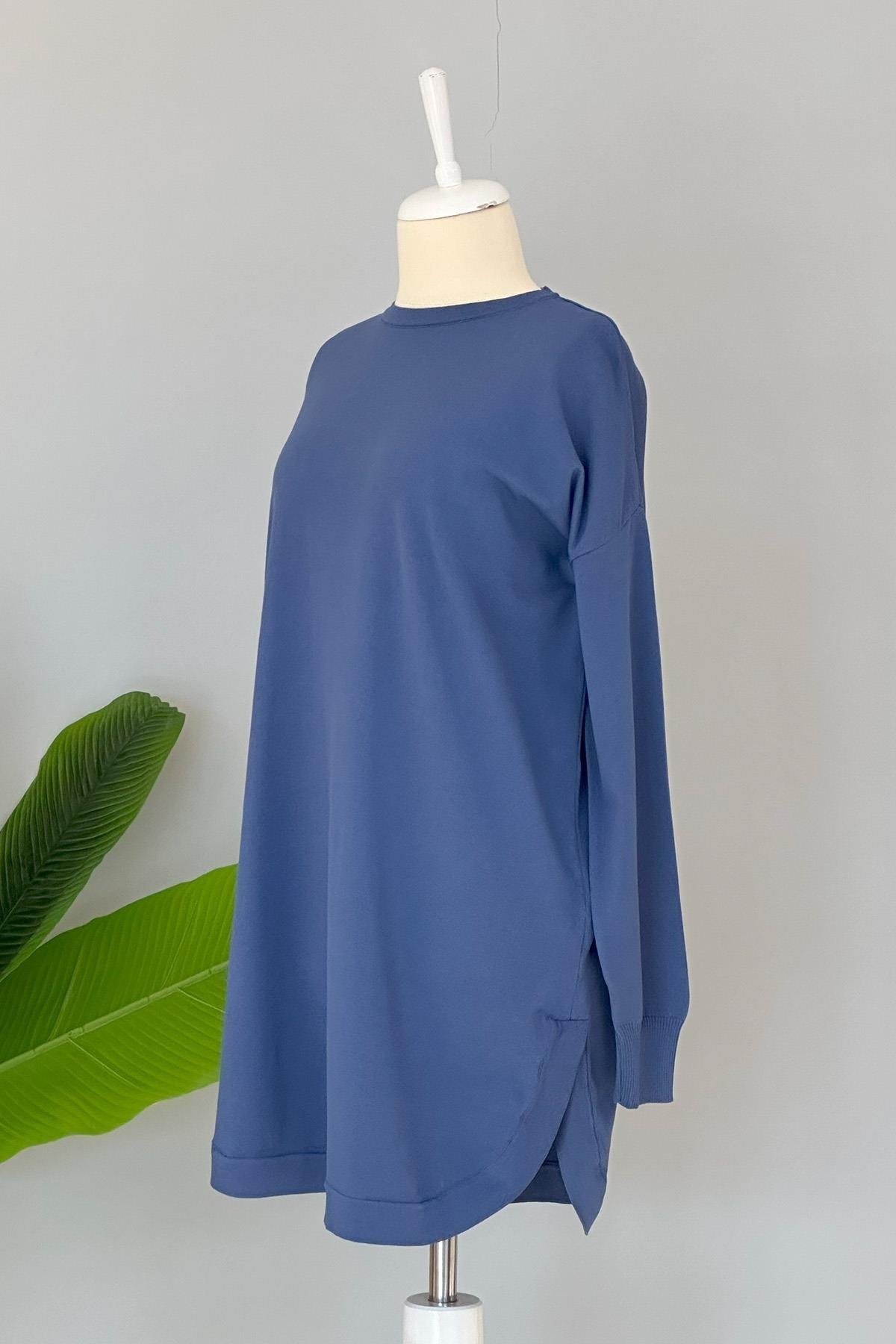 Nuss Merserize Oval Kesim 1200 Tunik İndigo