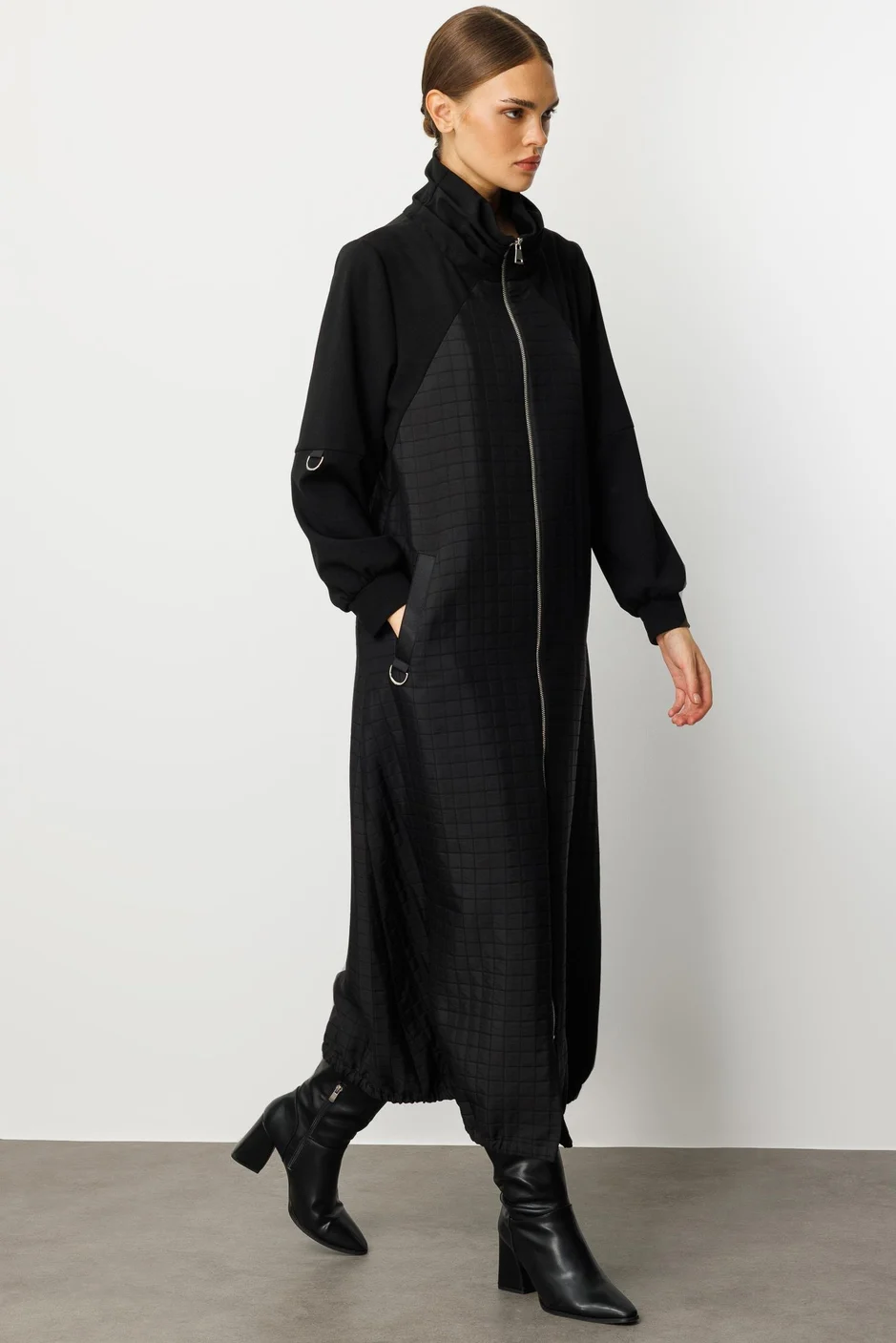 Kare Jakar Krep Doku Mix Astarlı Mevsimlik Spor Trench