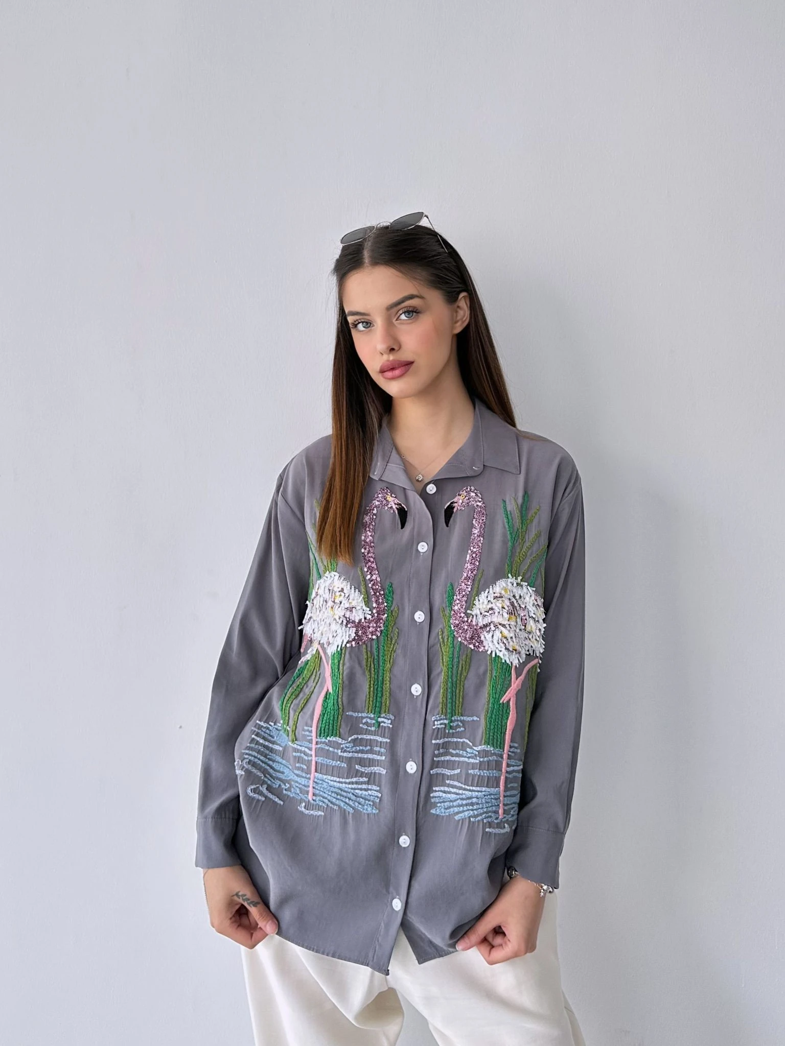 Flamingo Gömlek Gri