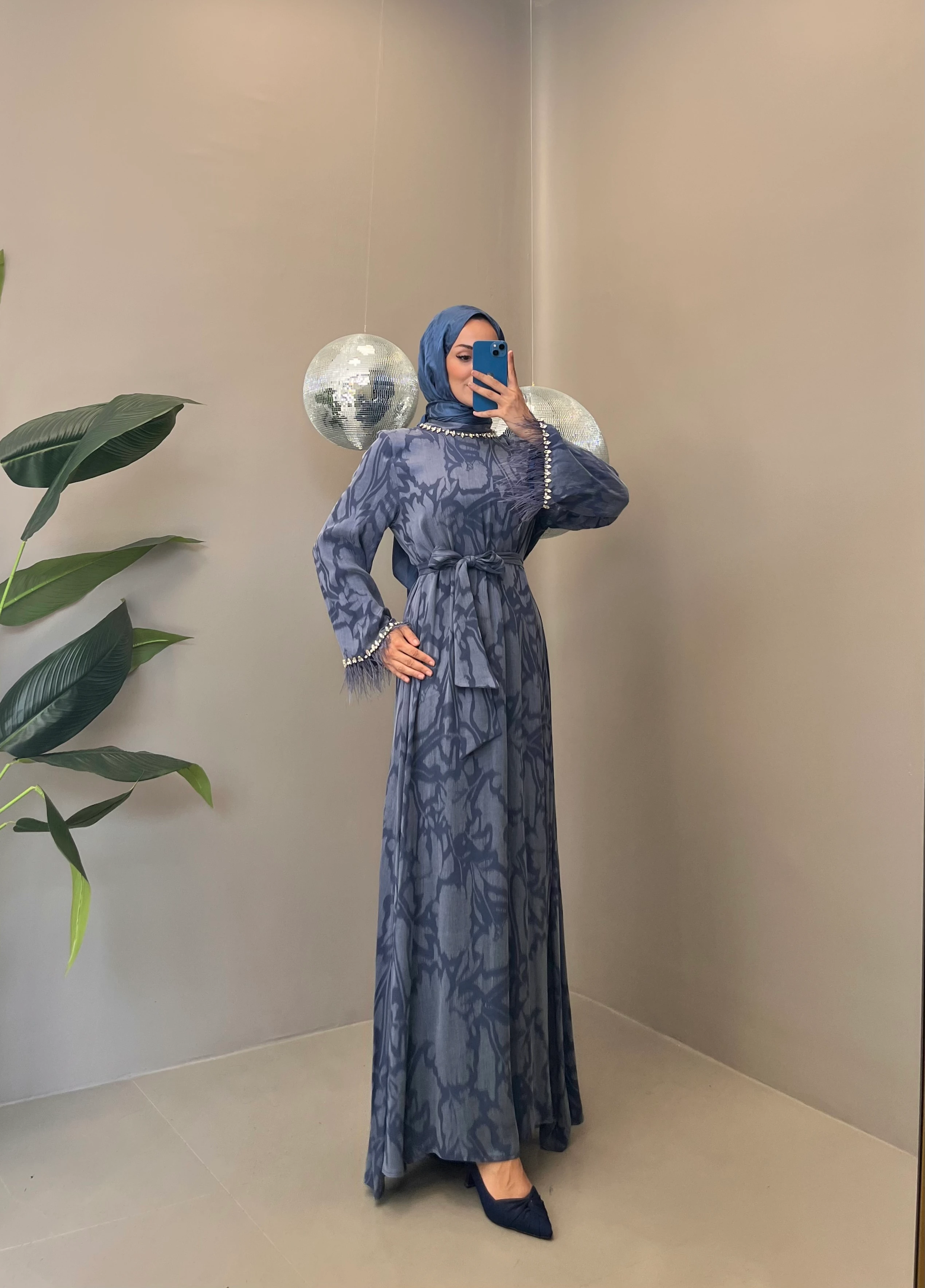 JAKARLI CUPRA TAŞLI ELBİSE 