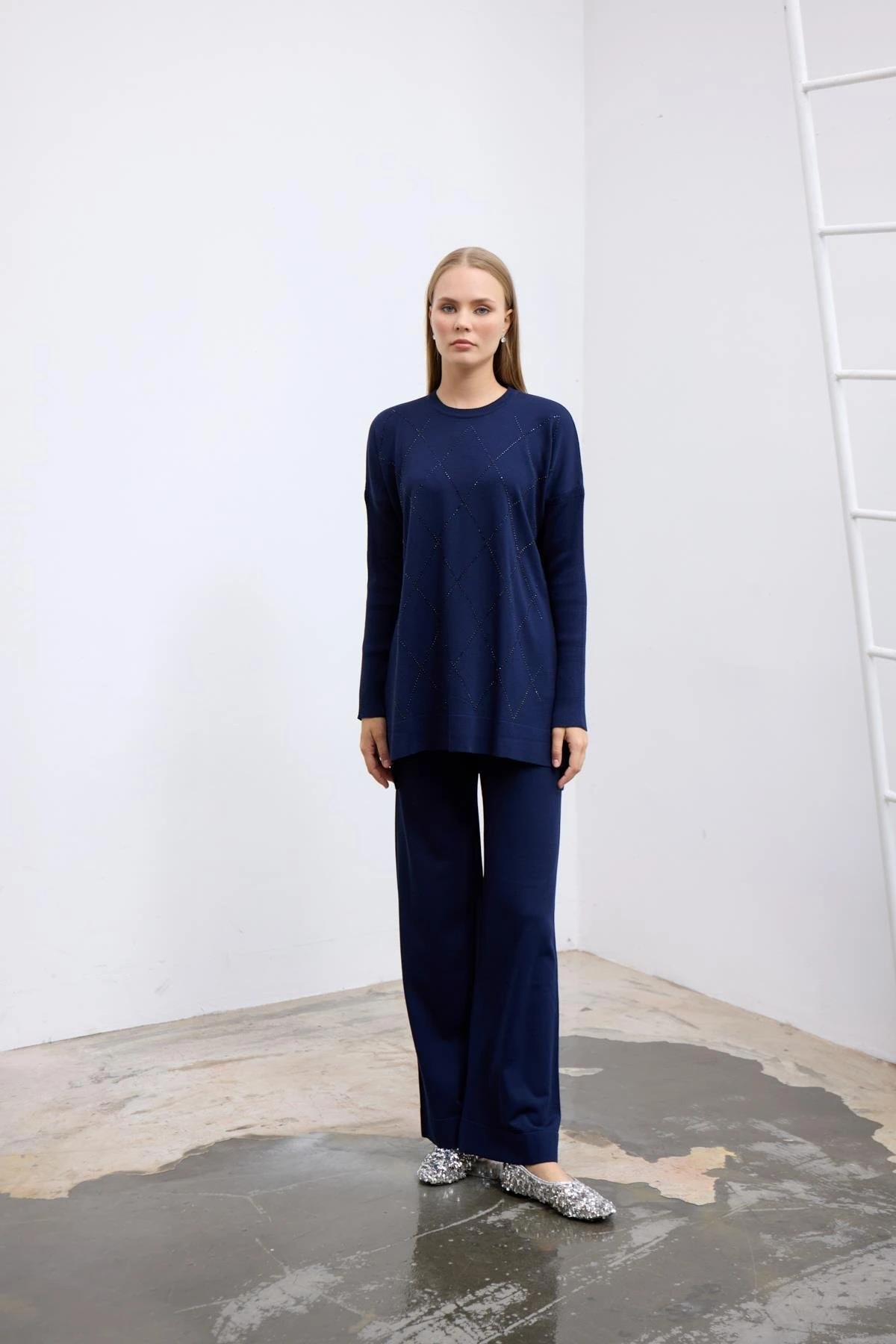 Taşlı Takım-Lacivert