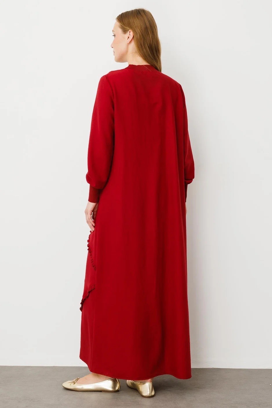 Ribana Elbise Bordo