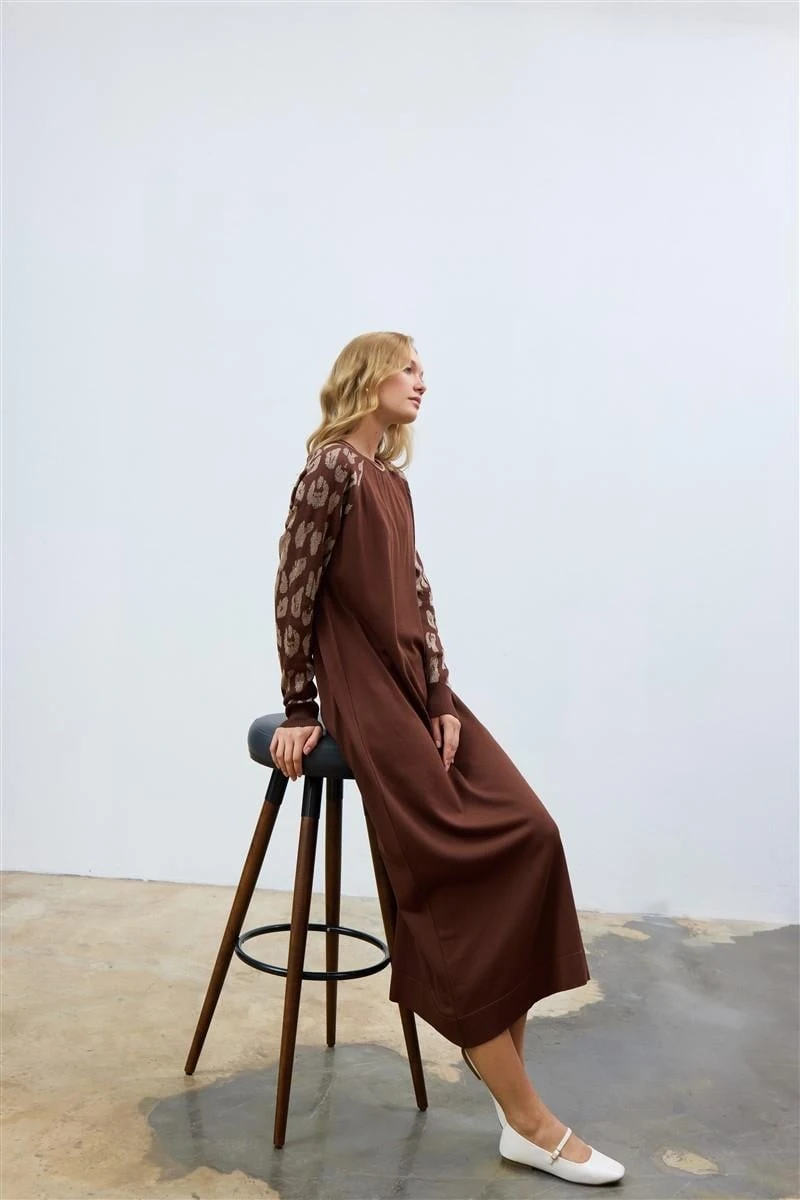 Manch Elbise-Kahverengi