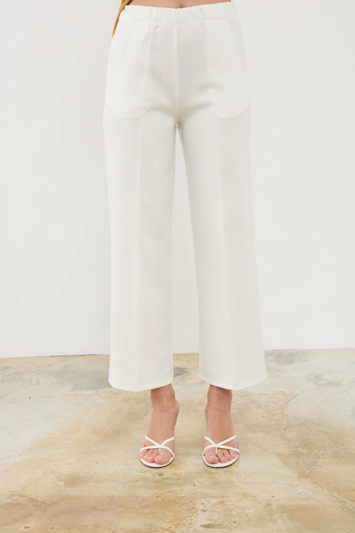 Duble Paça Pantolon-Beyaz