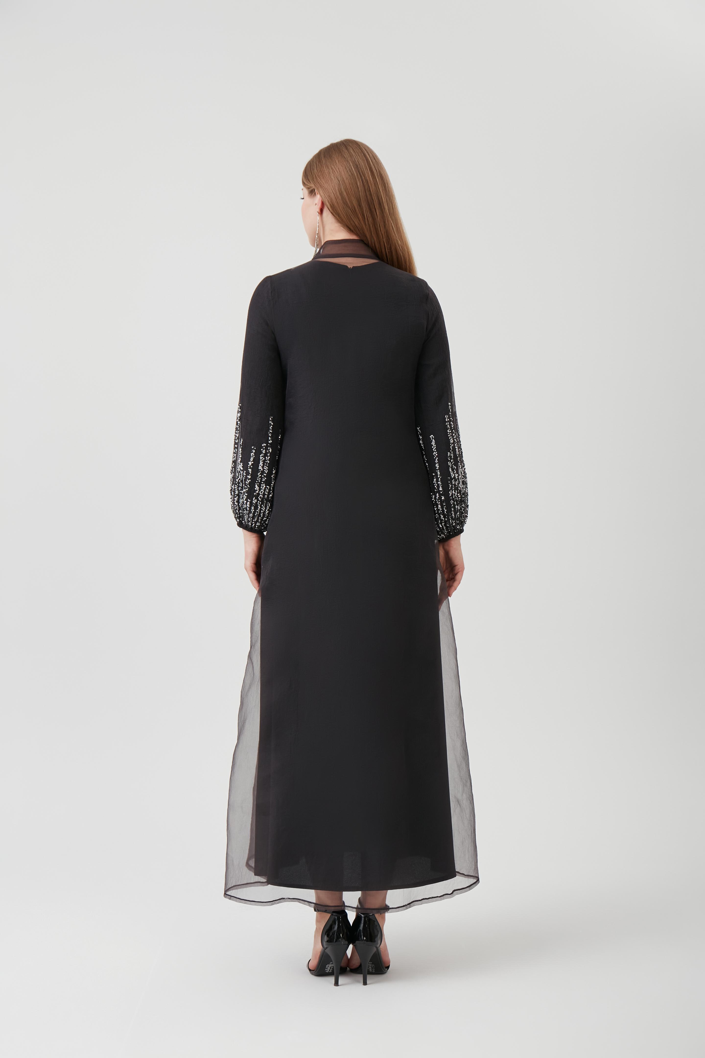 yağmur model taşlı abaya