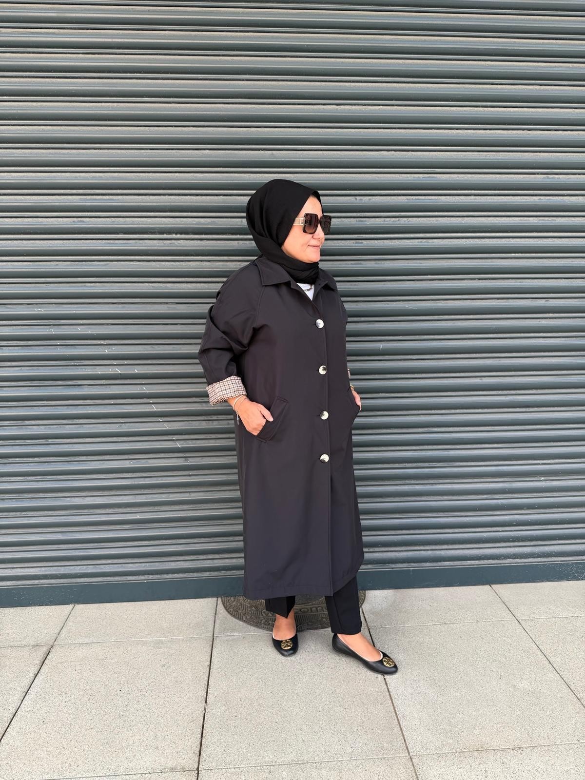 Siyah Trench Coat