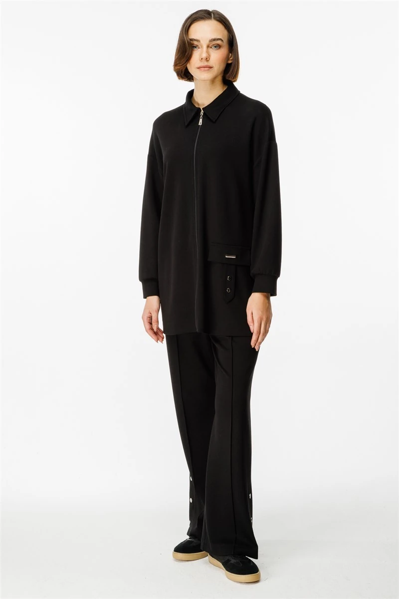 Shiney Aksesuar Detaylı Takım Siyah