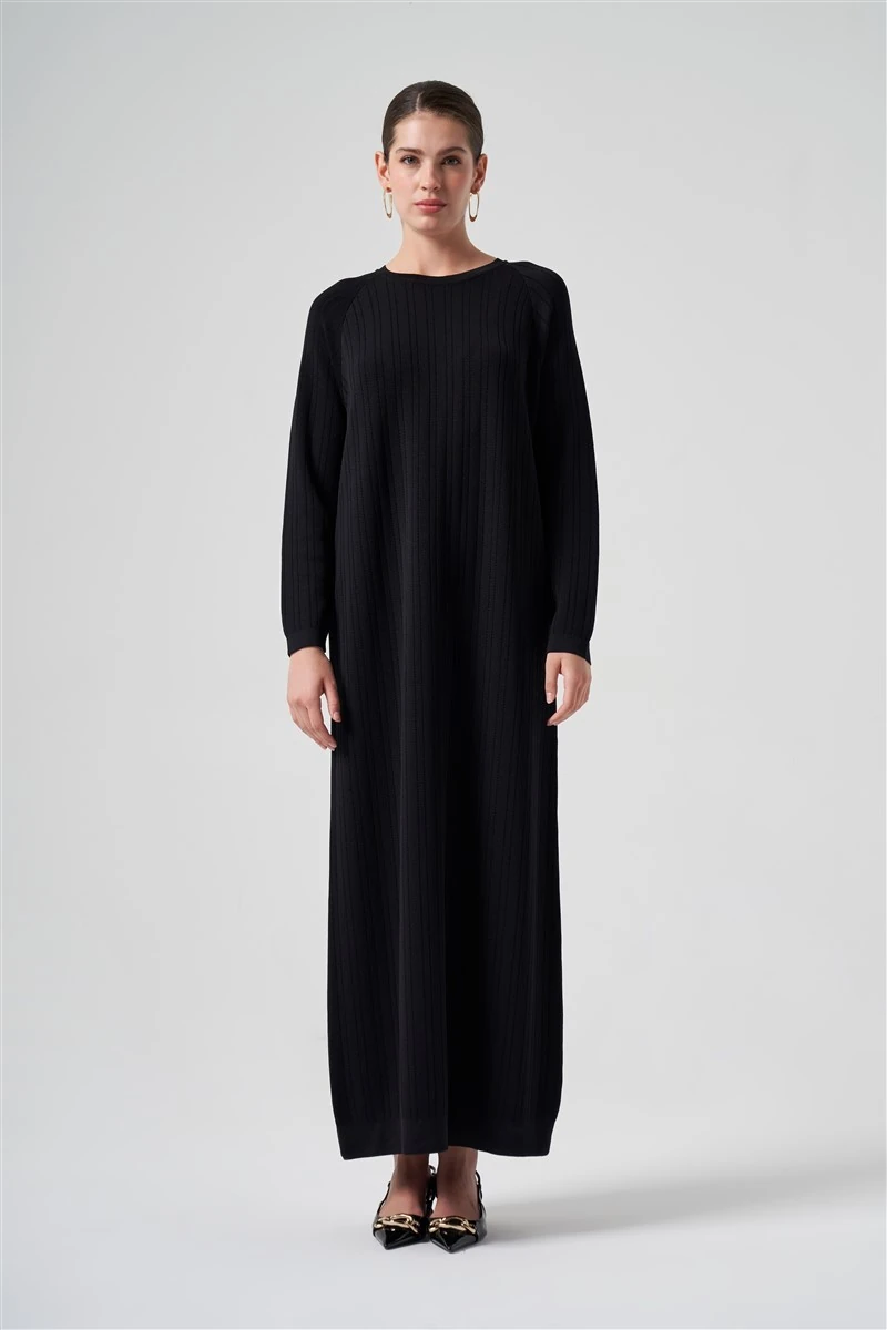 Balon Kol Elbise Nuss-Siyah