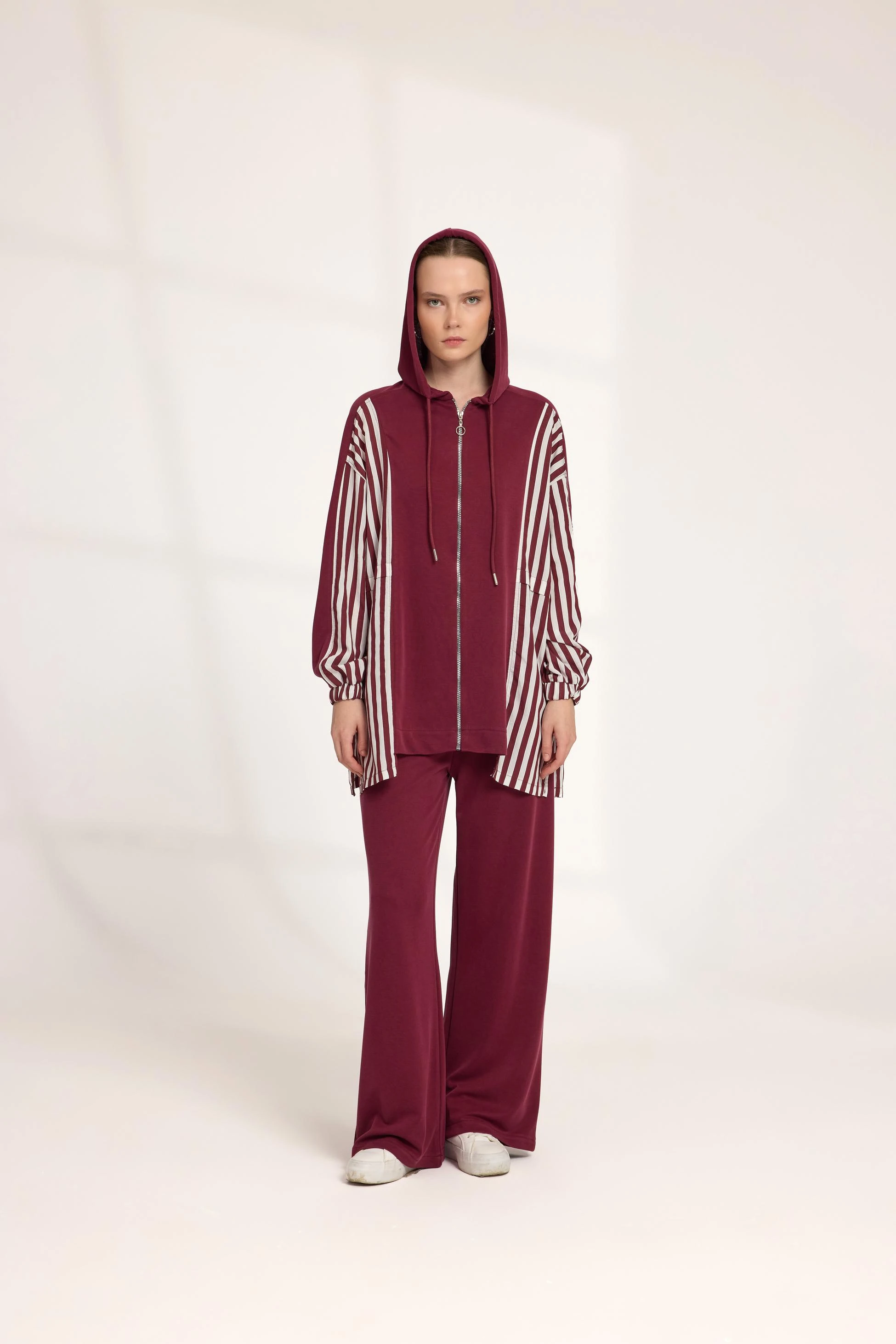 Çizgili Takım Bordo